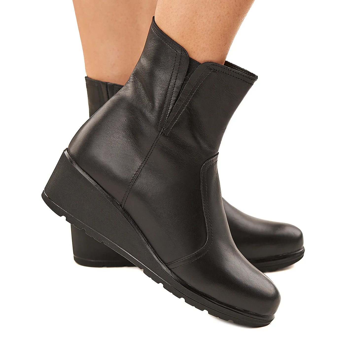 Ghete dama din piele naturala negre 3361
