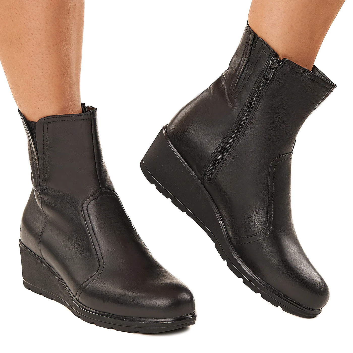 Ghete dama din piele naturala negre 3361 - Image 2