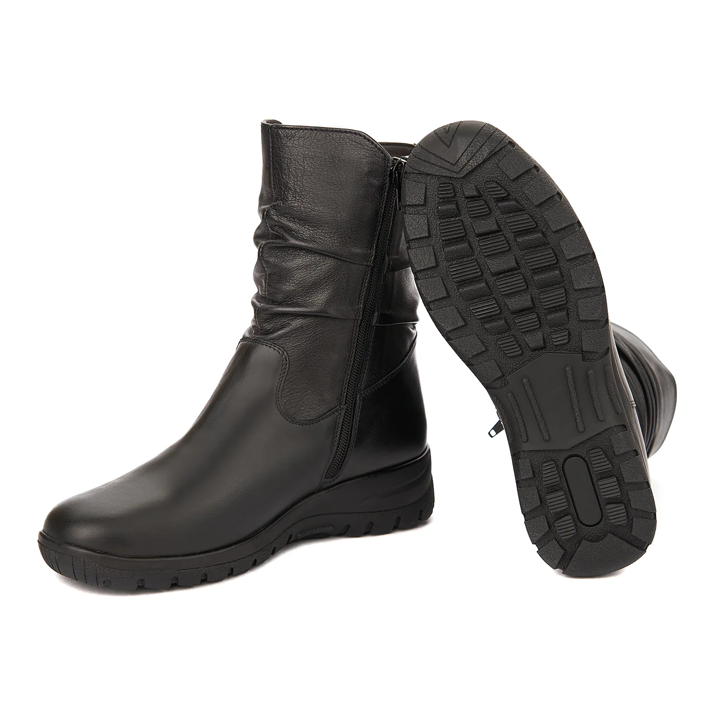 Ghete dama din piele naturala negre 3744 - Image 3