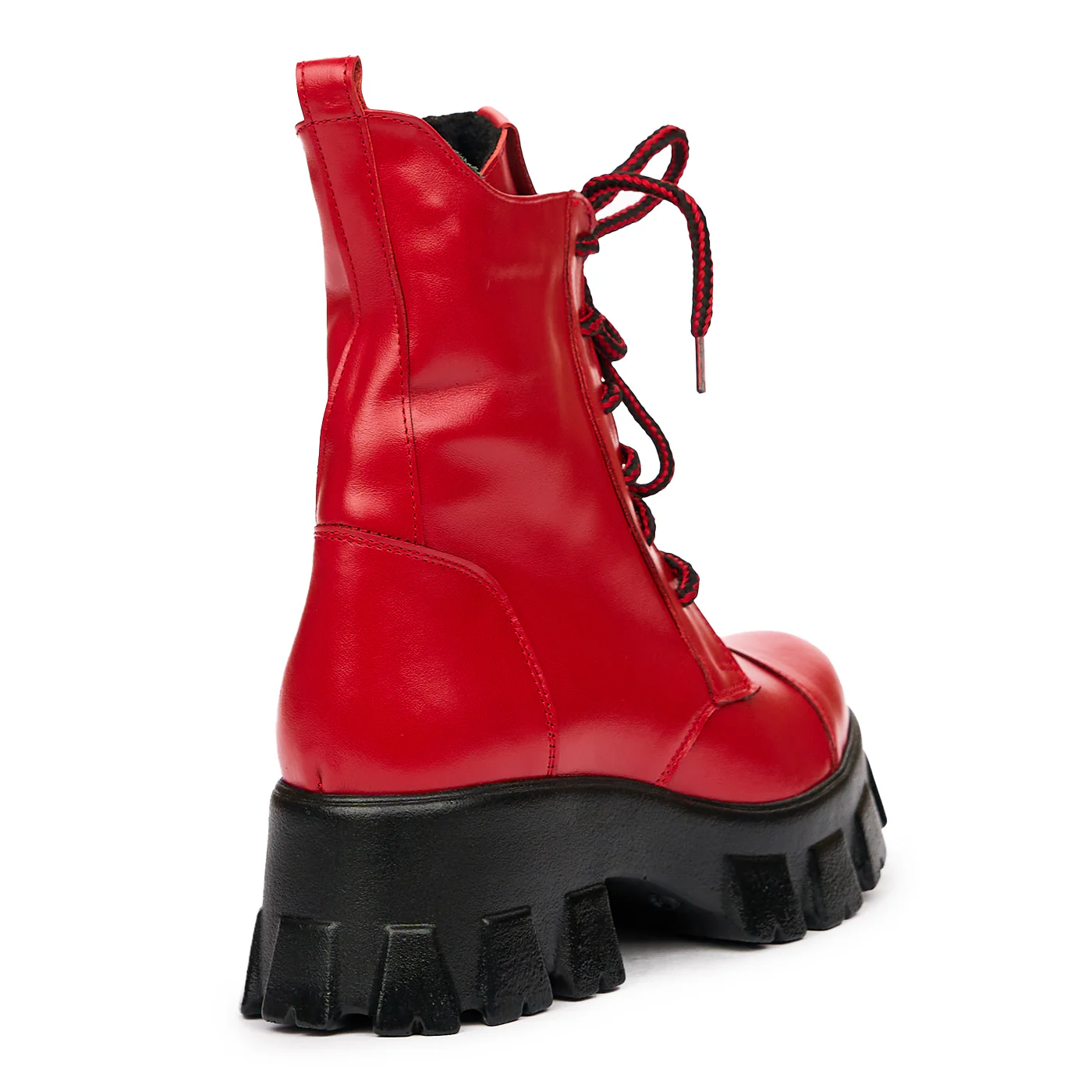 Ghete dama din piele naturala rosie 8376 - Image 2