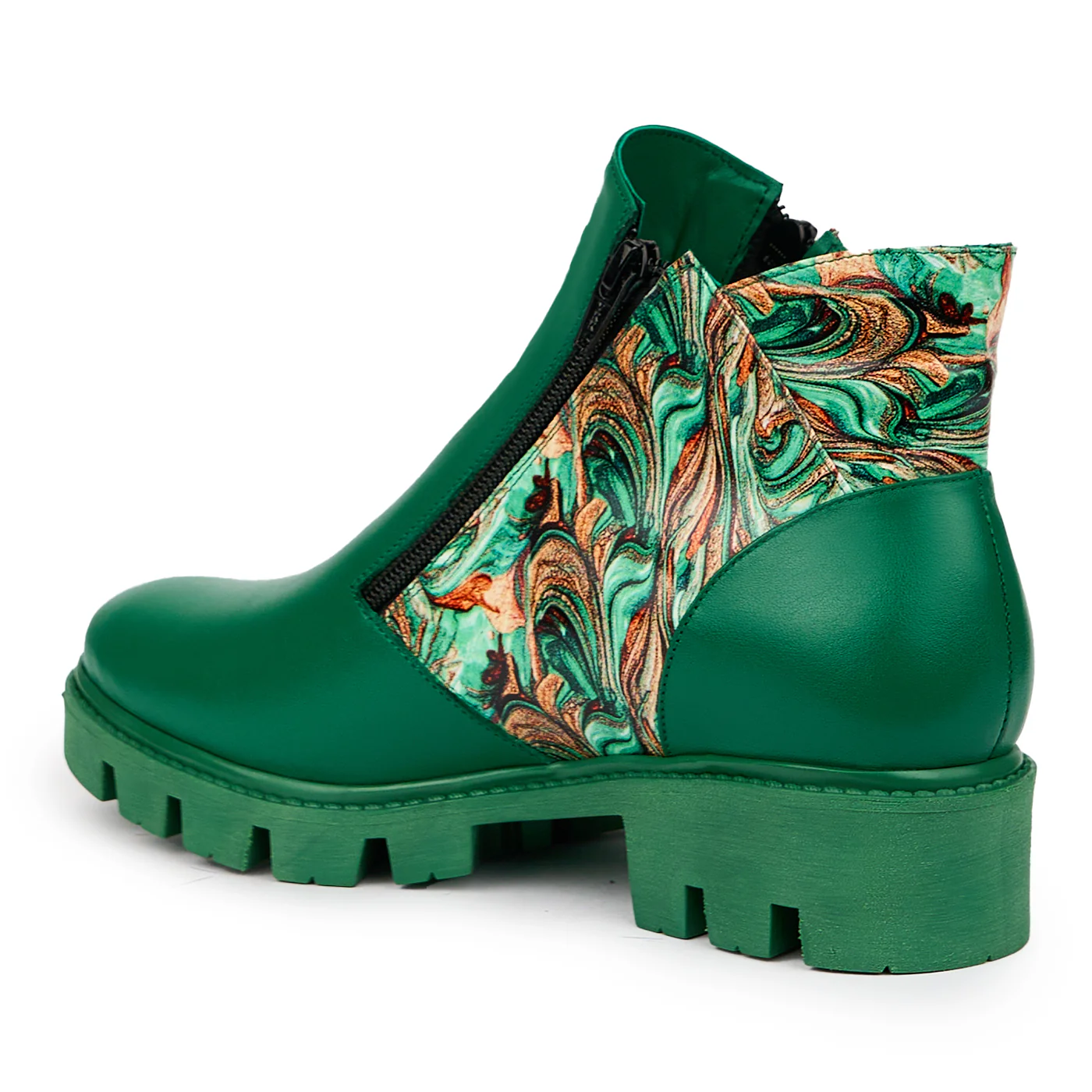Ghete dama din piele naturala verde 14329 - Image 2