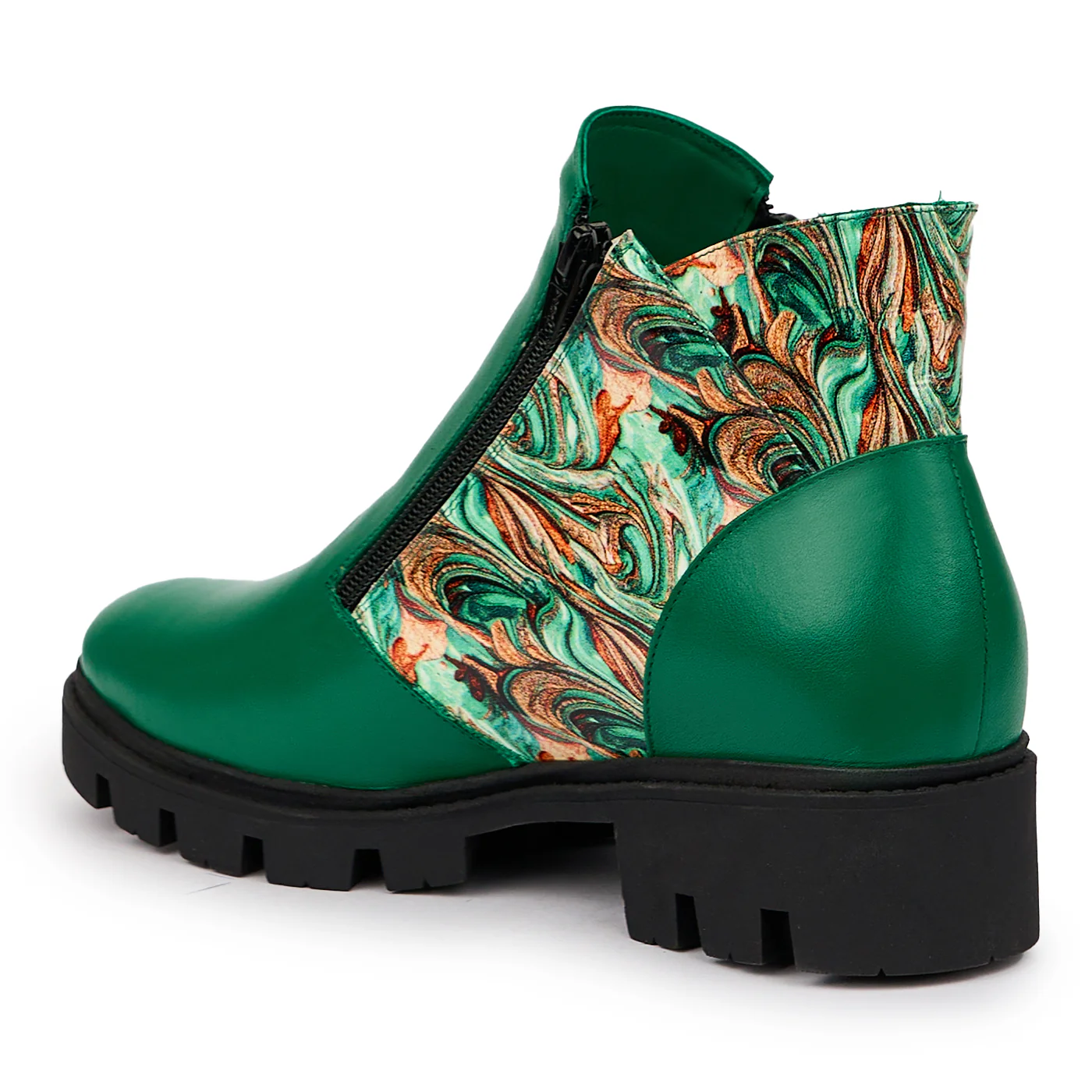 Ghete dama din piele naturala verde 14331 - Image 2