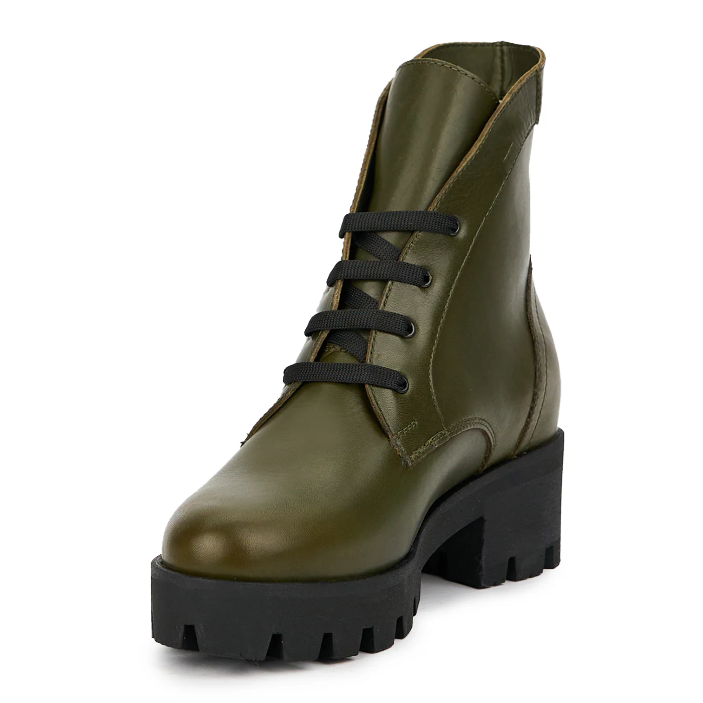 Ghete dama din piele naturala verde 14784 - Image 3