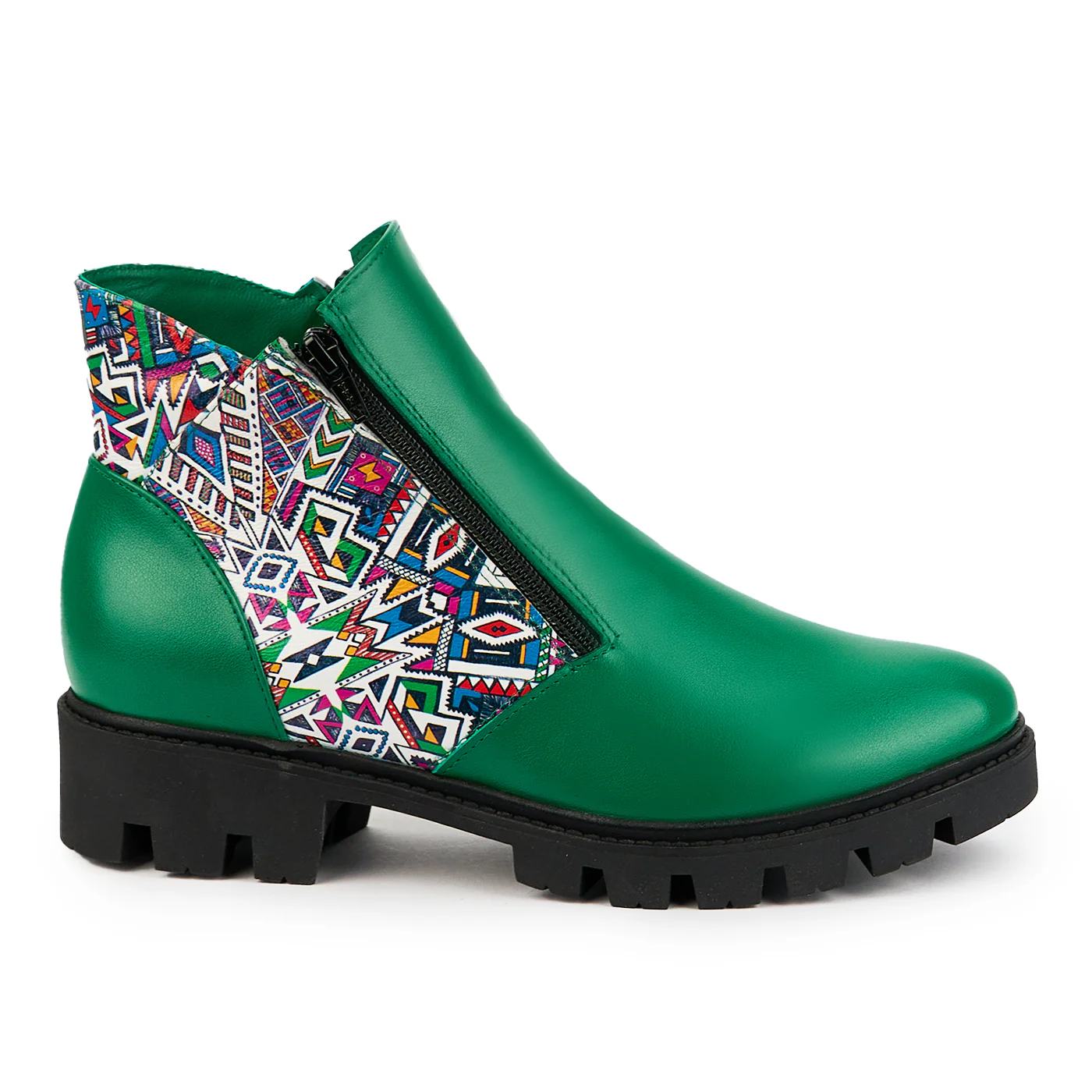 Ghete dama din piele naturala verde 14887