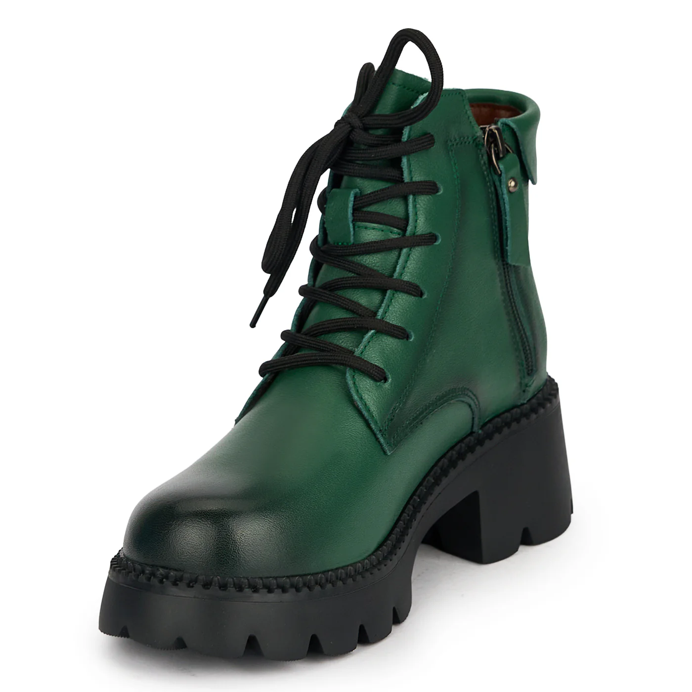 Ghete dama din piele naturala verde 19032 - Image 3