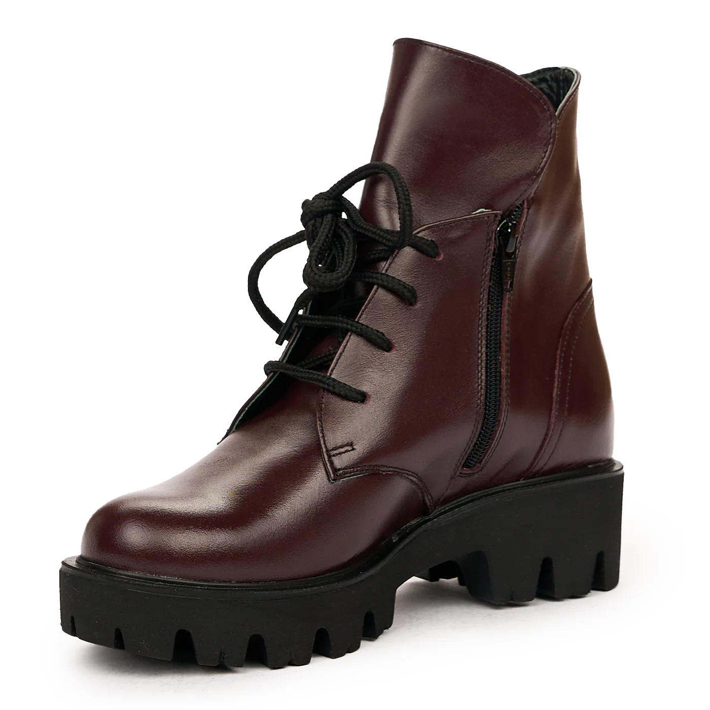 Ghete dama din piele naturala visinie 8350 - Image 4