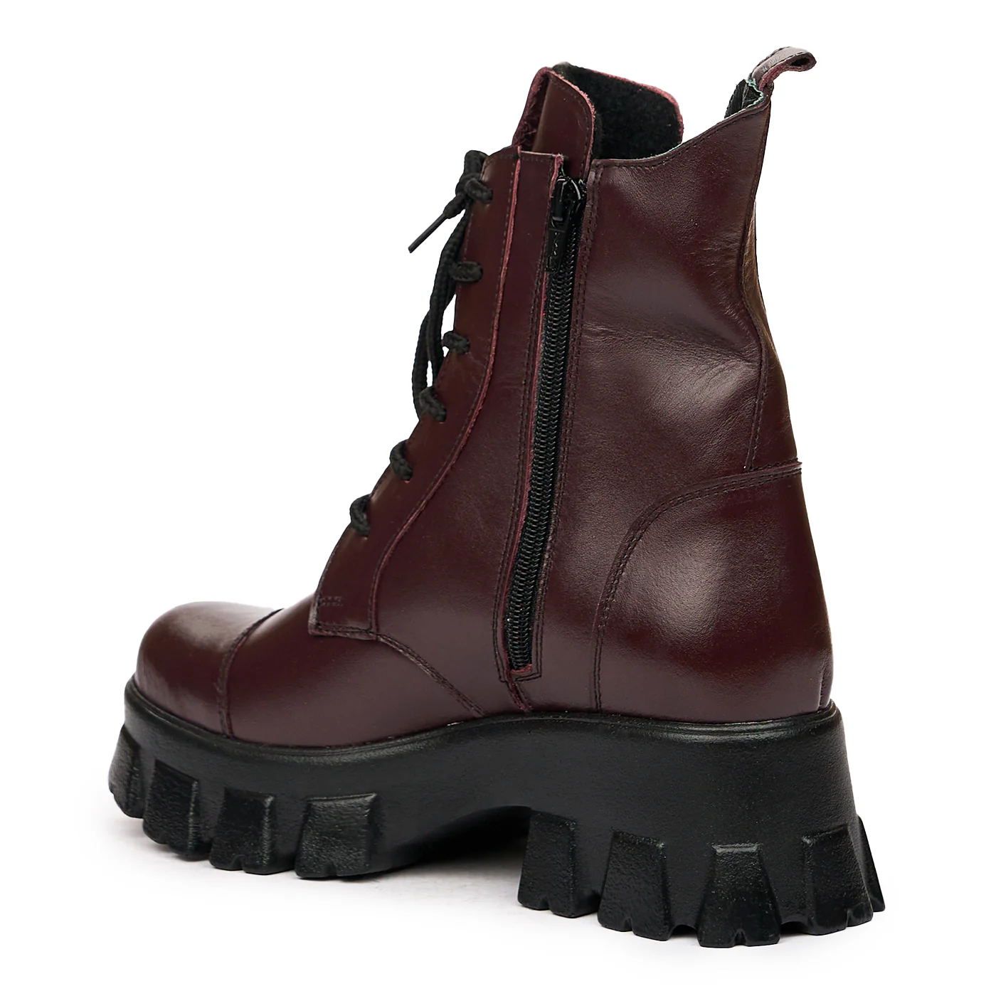 Ghete dama din piele naturala visinie 8377 - Image 3