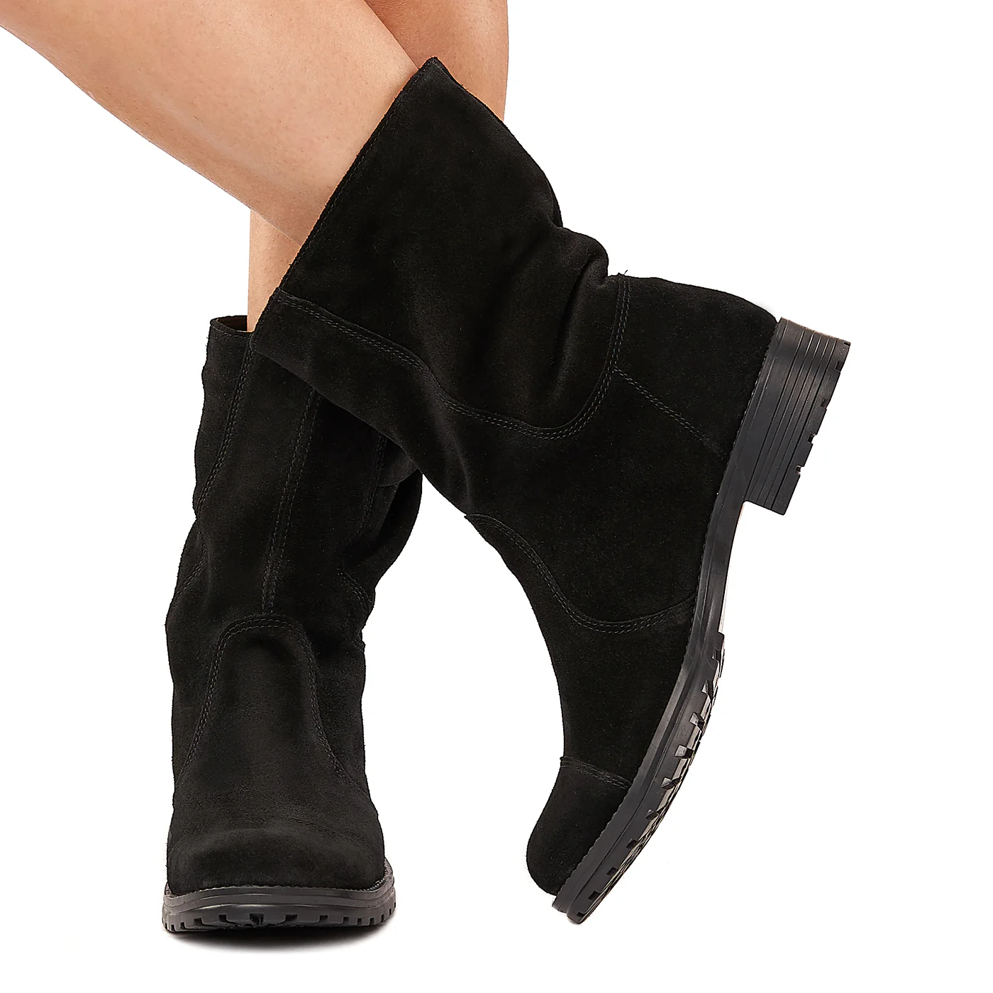 Ghete Dama Iarna Imblanite din Piele Naturala Neagra 3314 - Image 3