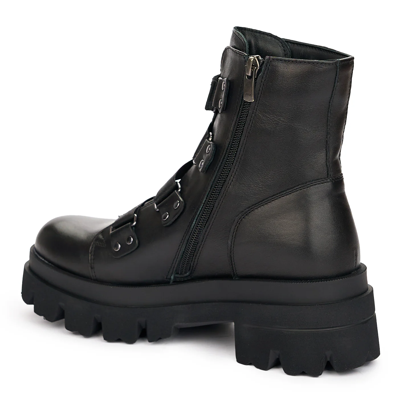 Ghete Dama Iarna Piele Neagra cu Fermoar Elegante 12181 - Image 2