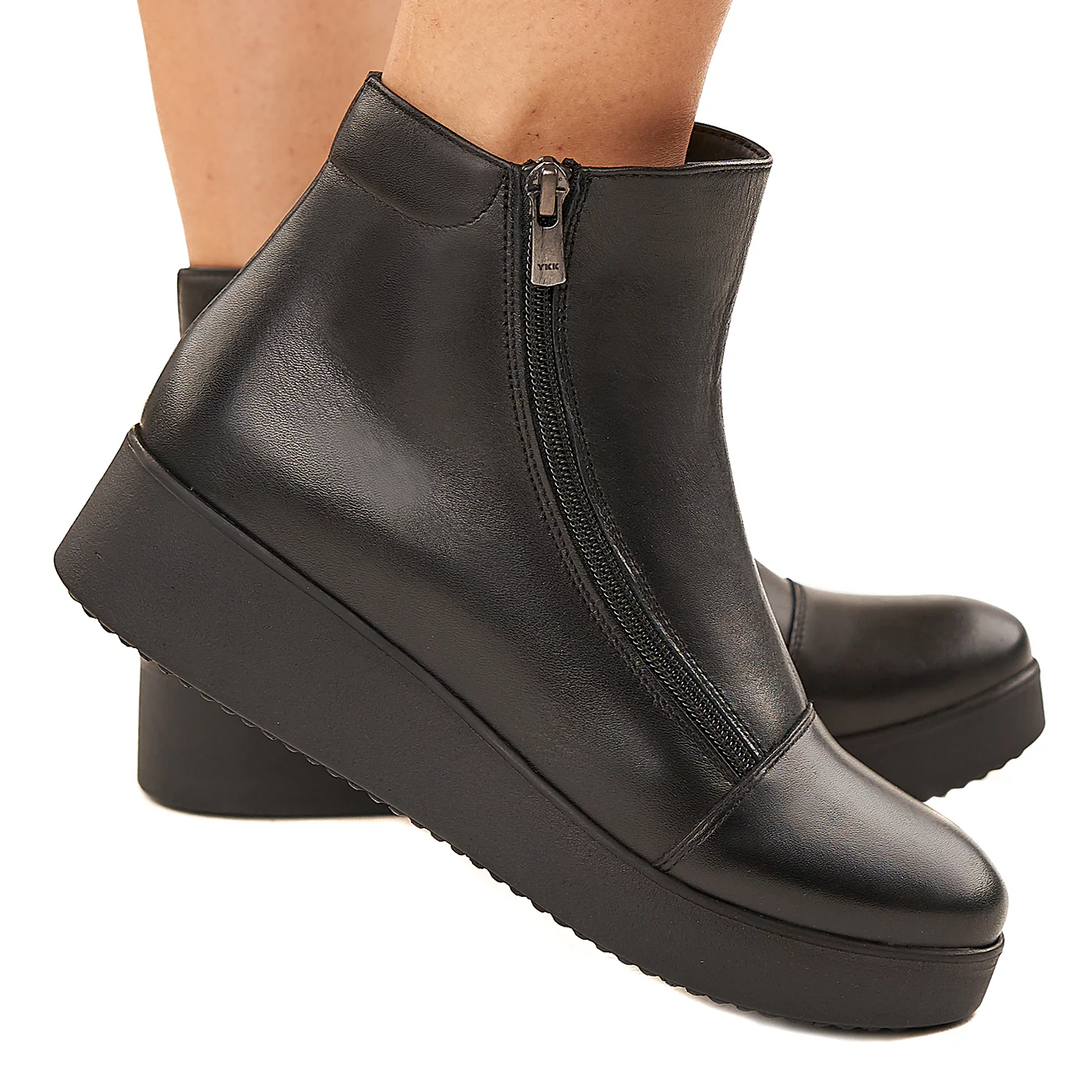 Ghete dama negre din piele naturala 3346