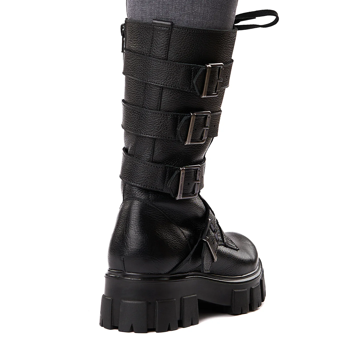 Ghete dama negre din piele naturala 3557 - Image 4