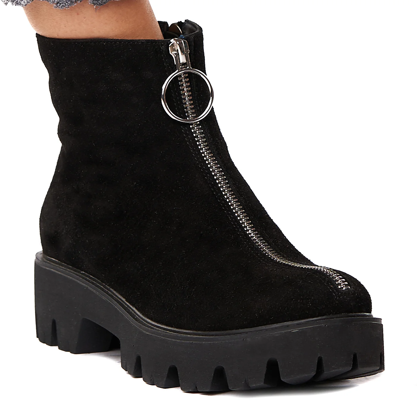 Ghete dama negre din piele naturala 3561 - Image 2