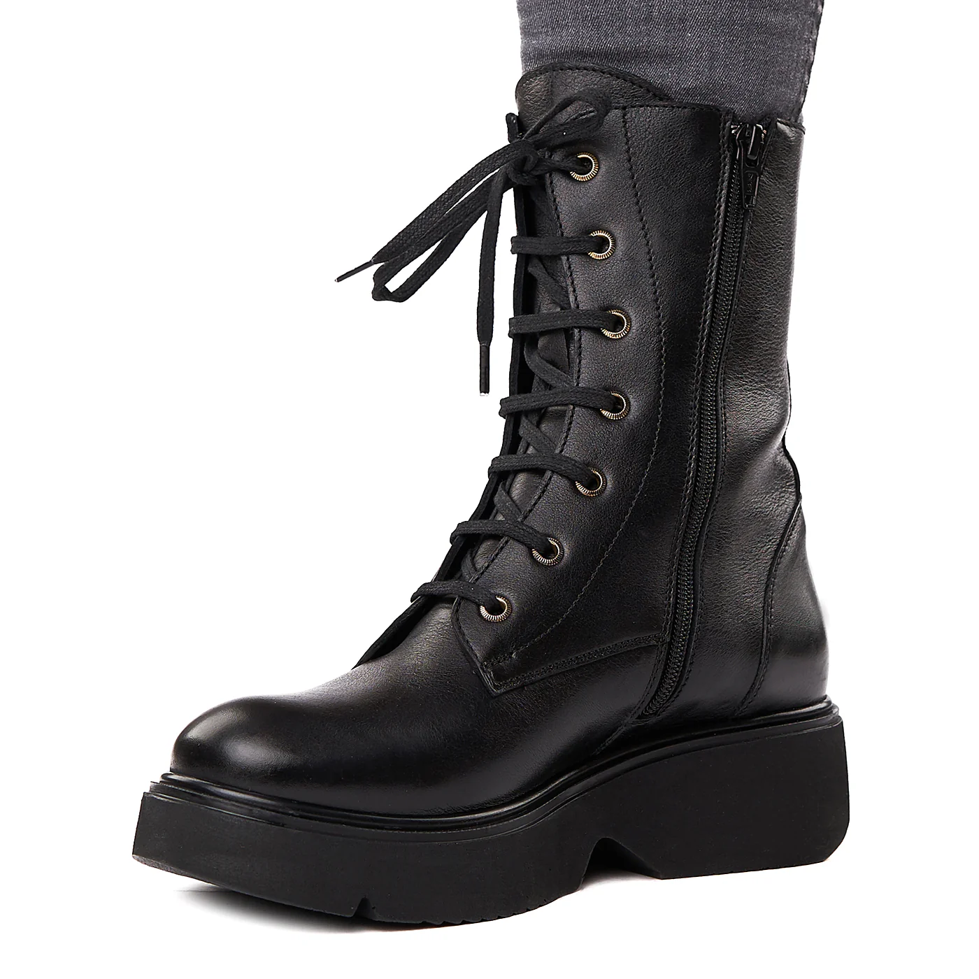 Ghete dama negre din piele naturala 3563 - Image 3