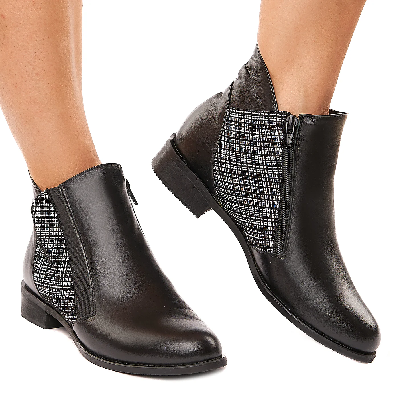 Ghete dama negre din piele naturala 6128 - Image 2