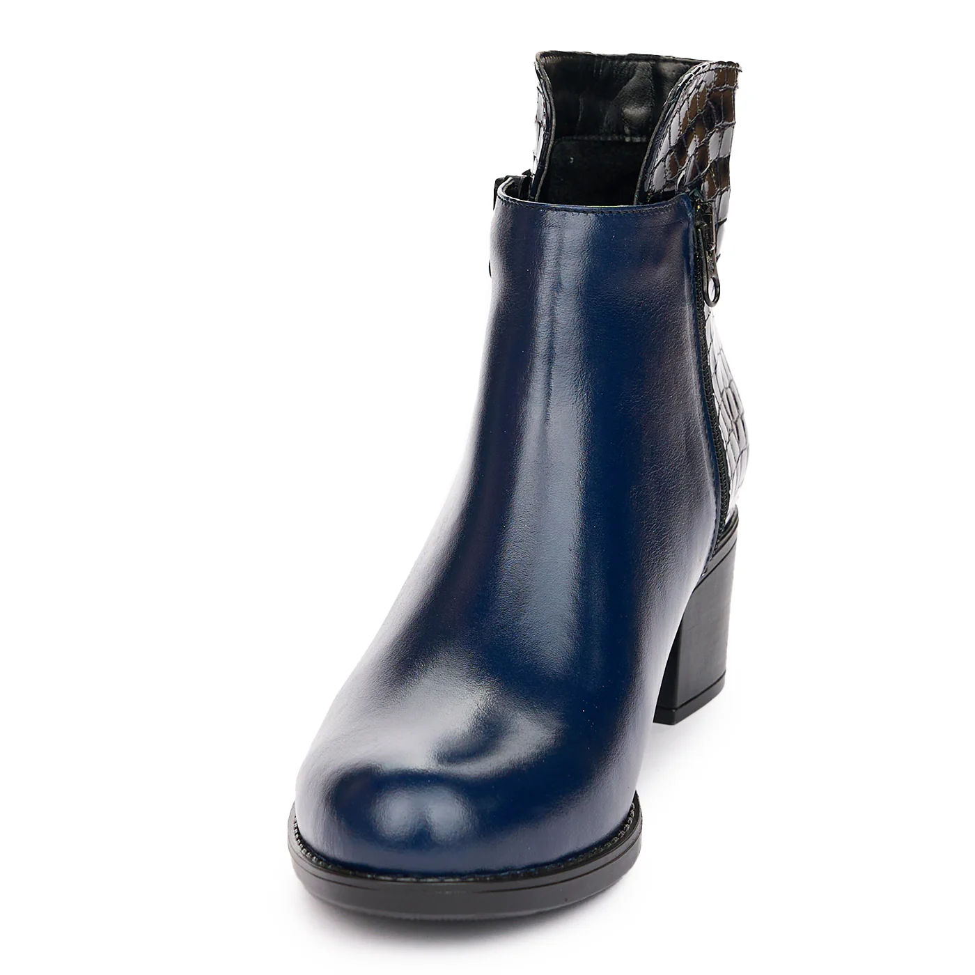 Ghete Dama Piele Elegante cu Toc 5 Cm Bleumarin 10955 - Image 3