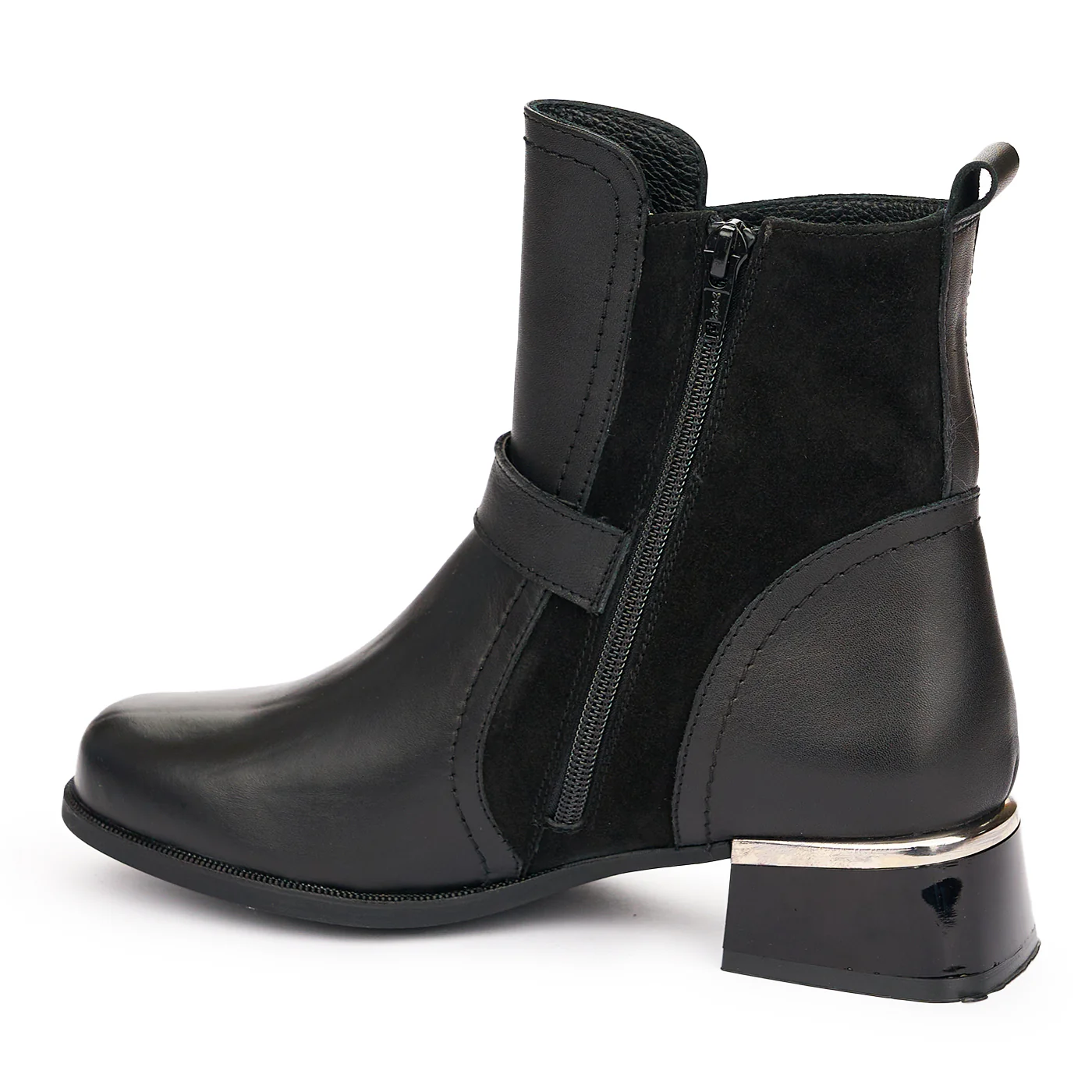 Ghete Dama Piele Imblanite Casual Negre12031 - Image 2