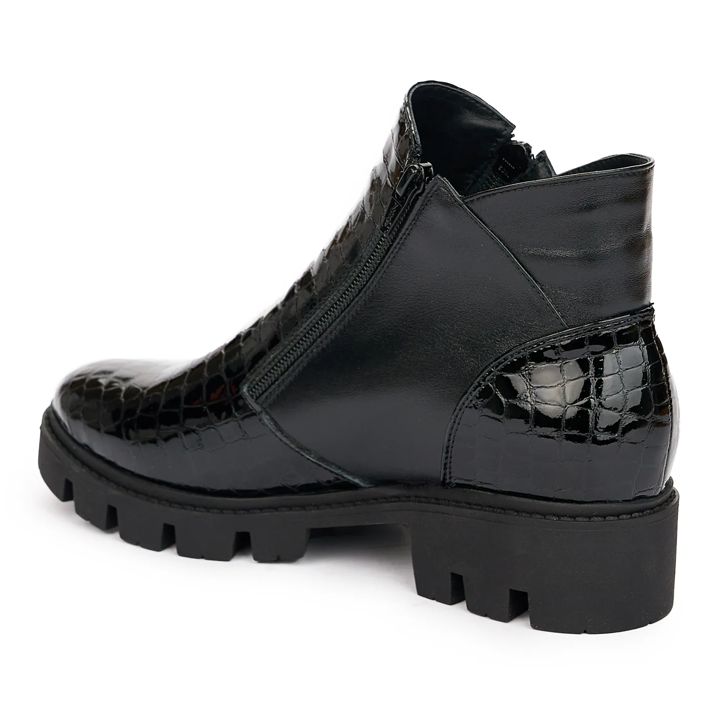 Ghete Dama Piele Lacuita Casual Negre 12220 - Image 2