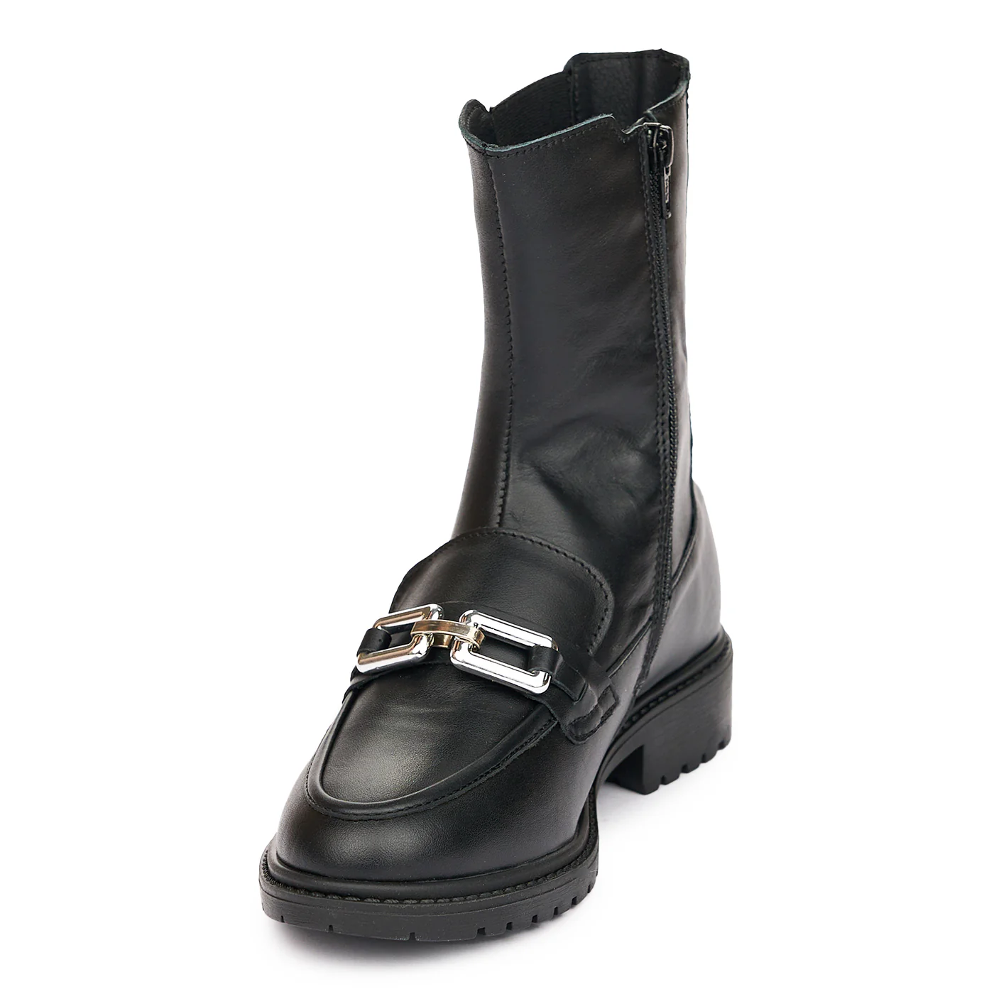 Ghete Dama Piele Naturala cu Fermoar Casual Negre 10971 - Image 3