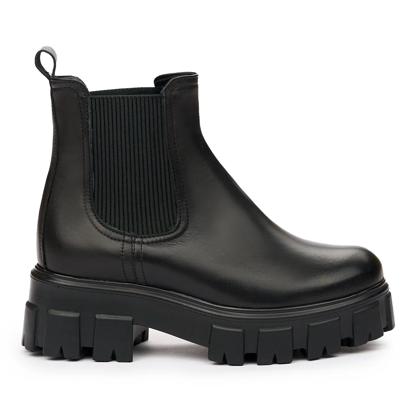Ghete Dama Piele Naturala cu Toc Gros Negre 8222