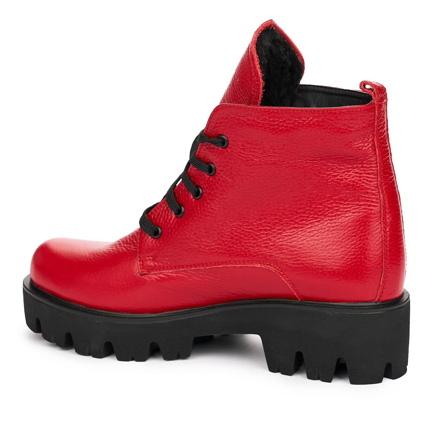 Ghete Dama Piele Rosii cu Talpa 5 Cm Casual 10934 - Image 2