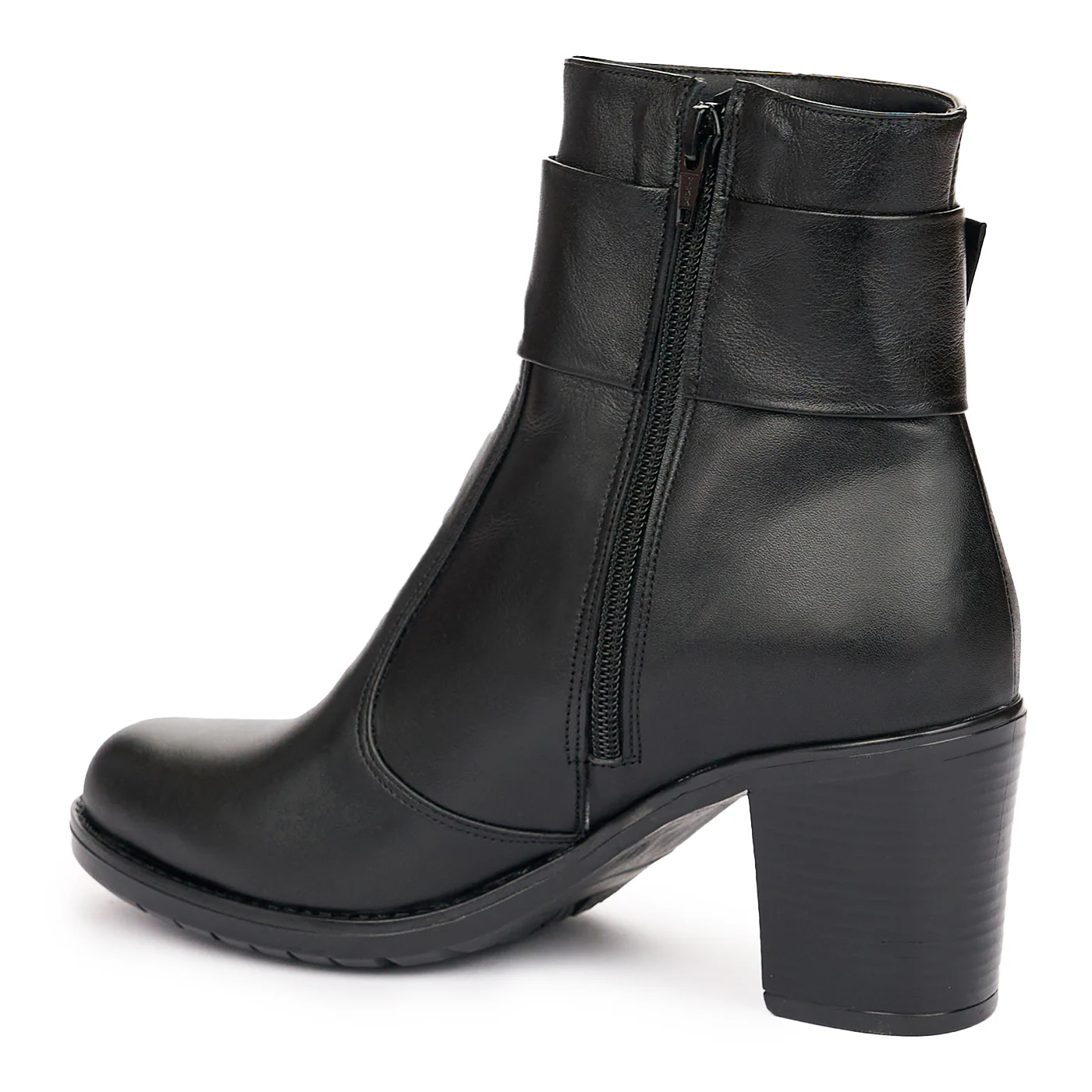 Ghete Dama Toc Inalt din Piele Naturala Negre Elegante 10931 - Image 2