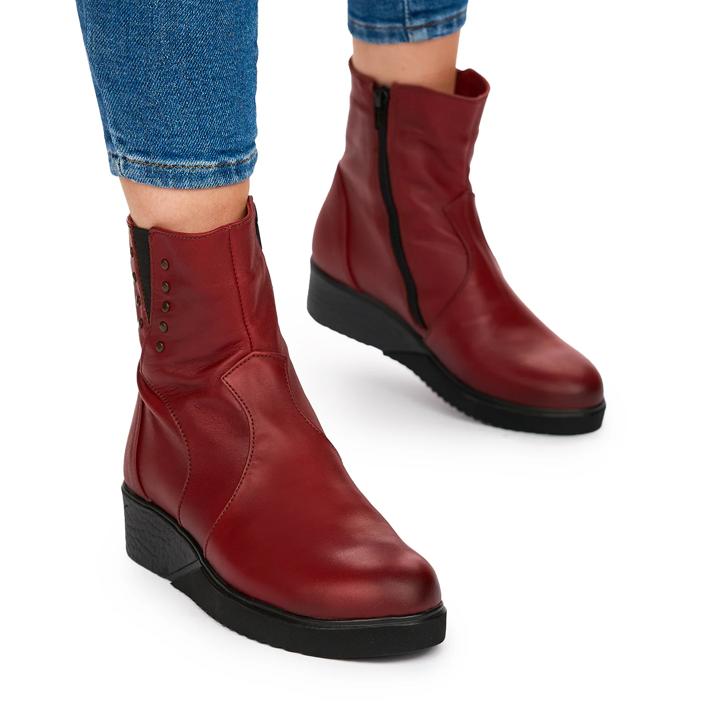 Ghete Dama Visinii Casual din Piele Naturala Talpa 4 Cm 10540 - Image 2