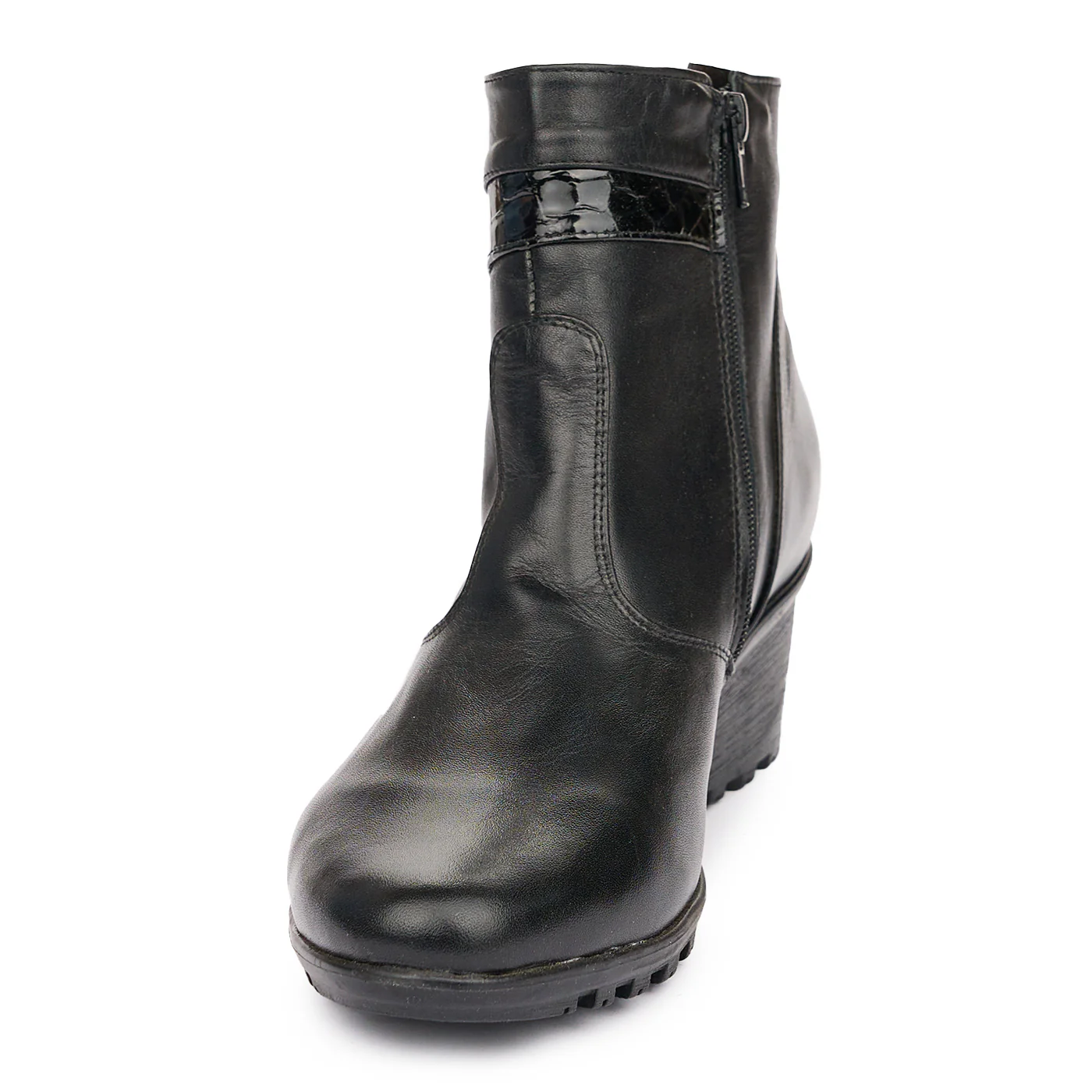 Ghete de Dama din piele Naturala Casual Negre 12056 - Image 3
