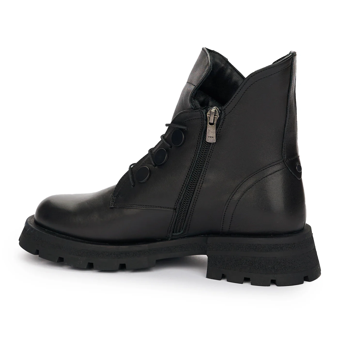 Ghete din Piele Naturala Imblanite Dama Negre Casual 12441 - Image 2