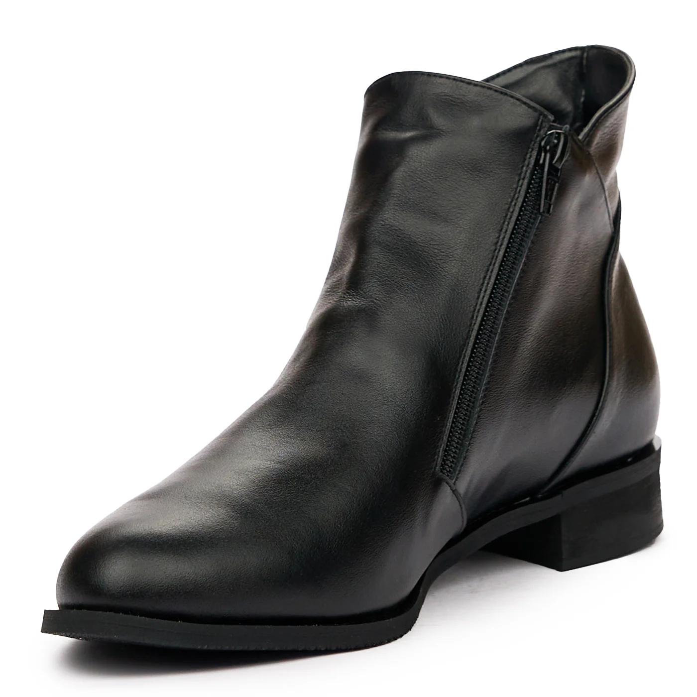 Ghete din piele naturala neagra 6622 - Image 4