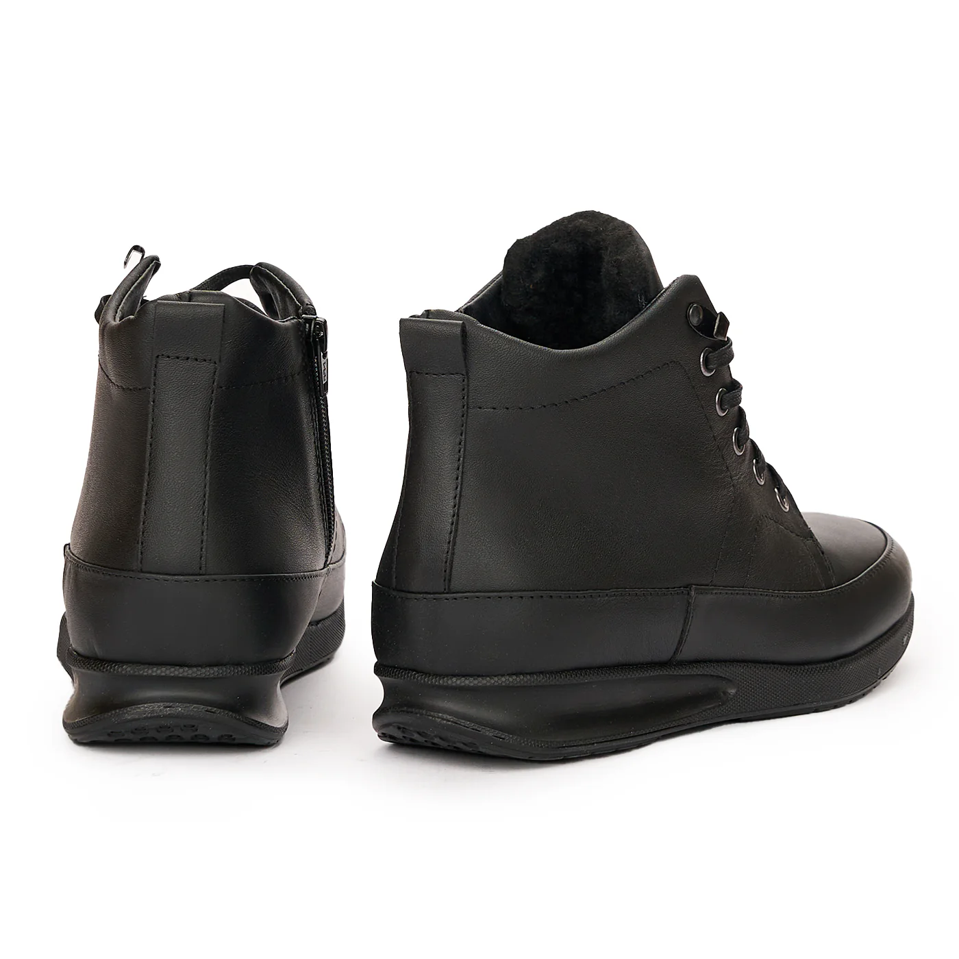Ghete din piele naturala neagra 7083 - Image 2