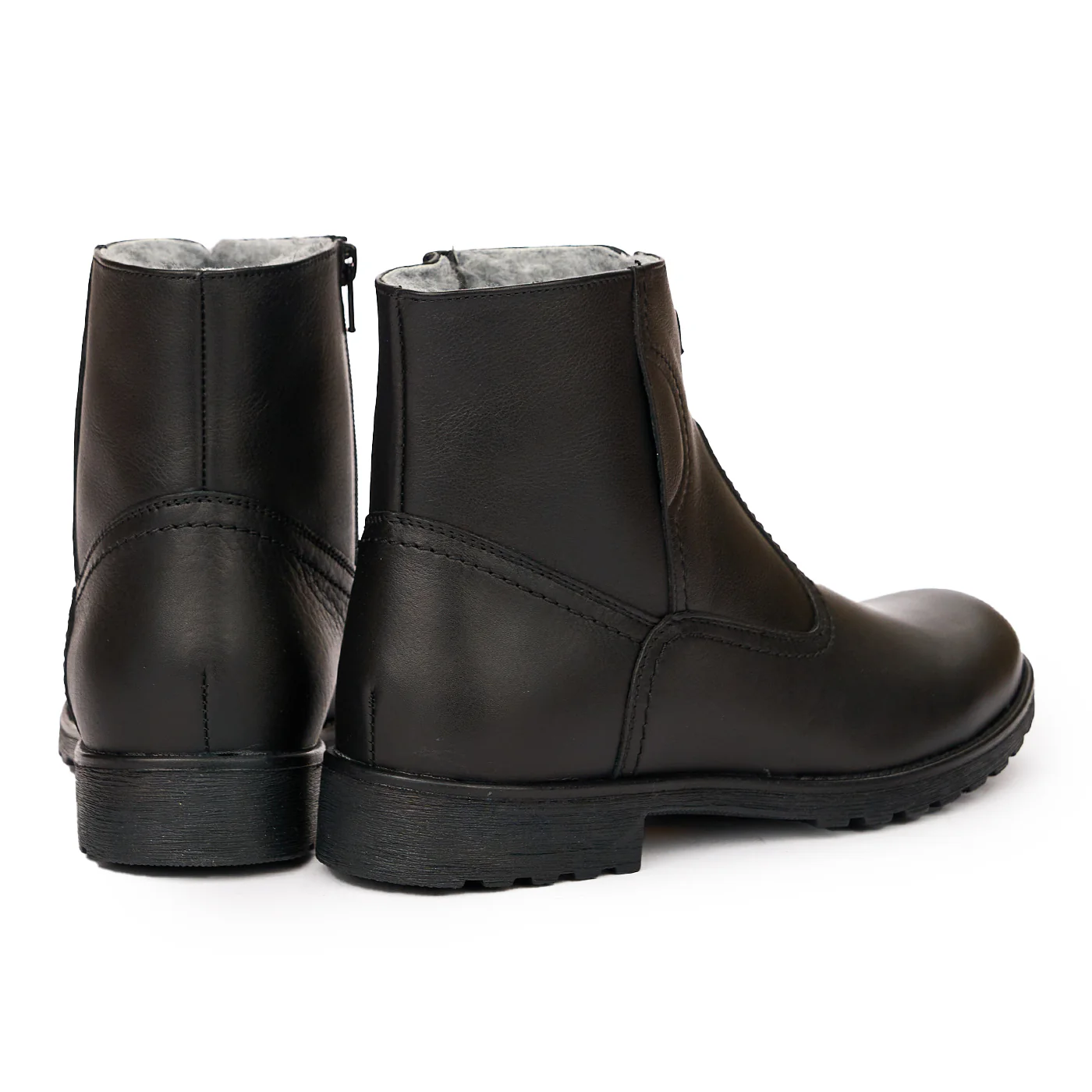 Ghete din Piele Naturala neagra 7107 - Image 2