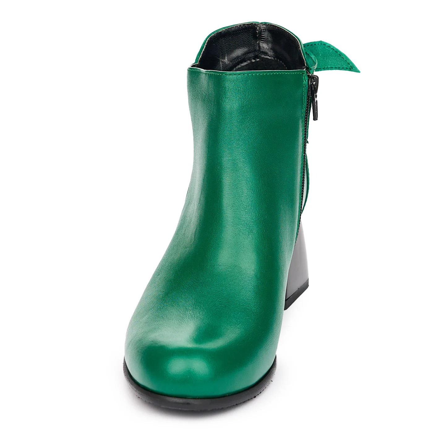 Ghete Elegante Dama Piele Naturala cu Toc 6 Cm Verzi 10956 - Image 3