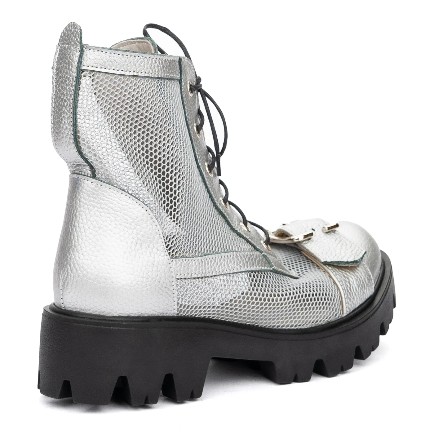 Ghete Gri Dama Casual din Piele Naturala 8675 - Image 2