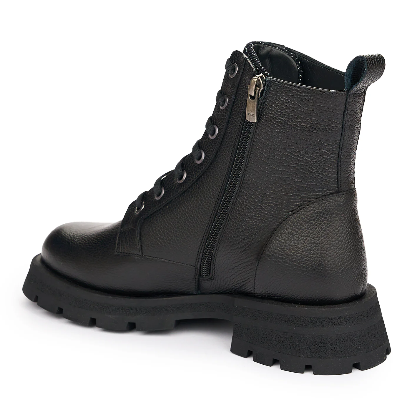 Ghete Iarna Dama Piele Naturala Casual cu Siret Negre 12061 - Image 2