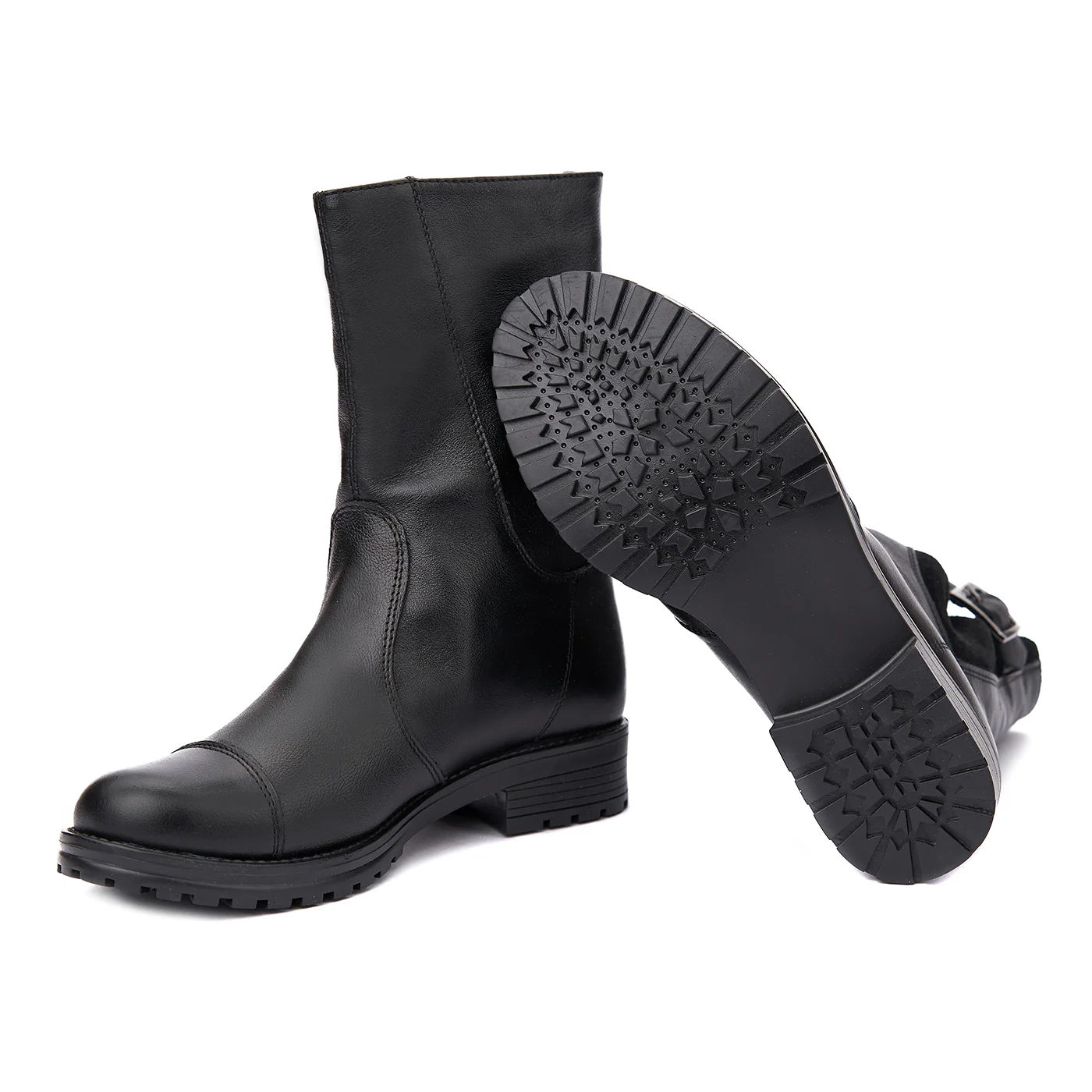 Ghete Iarna Imblanite Dama din Piele Naturala Neagra 3530 - Image 3