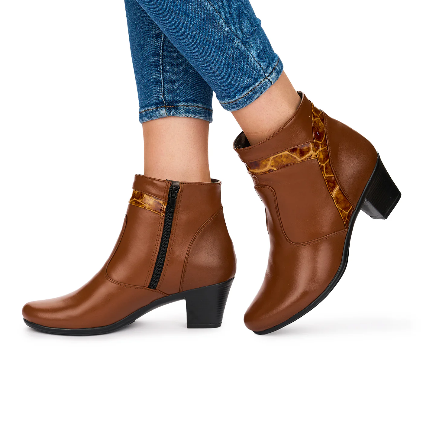 Ghete Maro Dama cu Toc 6 Cm Casual din Piele Naturala 10639 - Image 3
