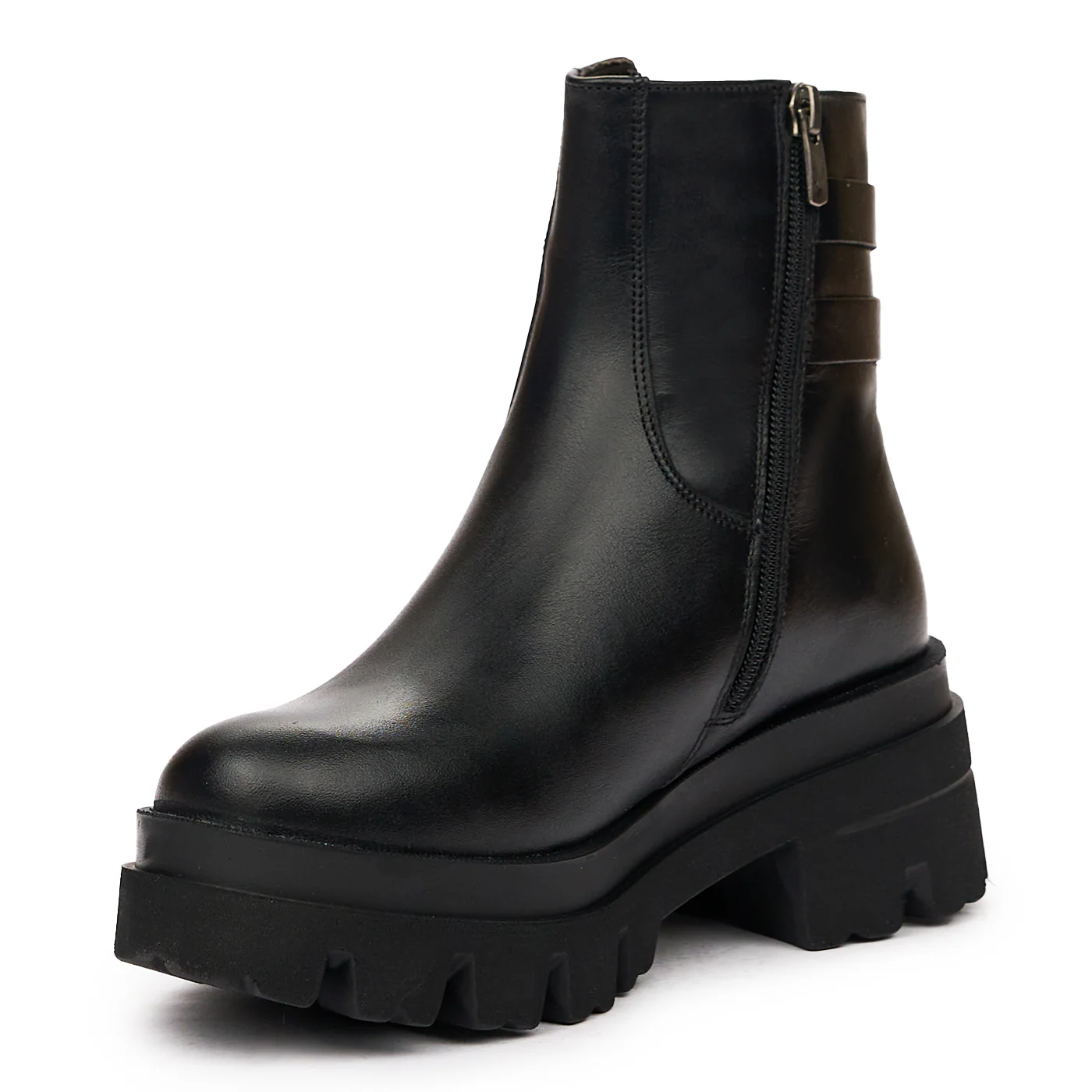 Ghete negre casual din Piele Naturala 8293 - Image 4