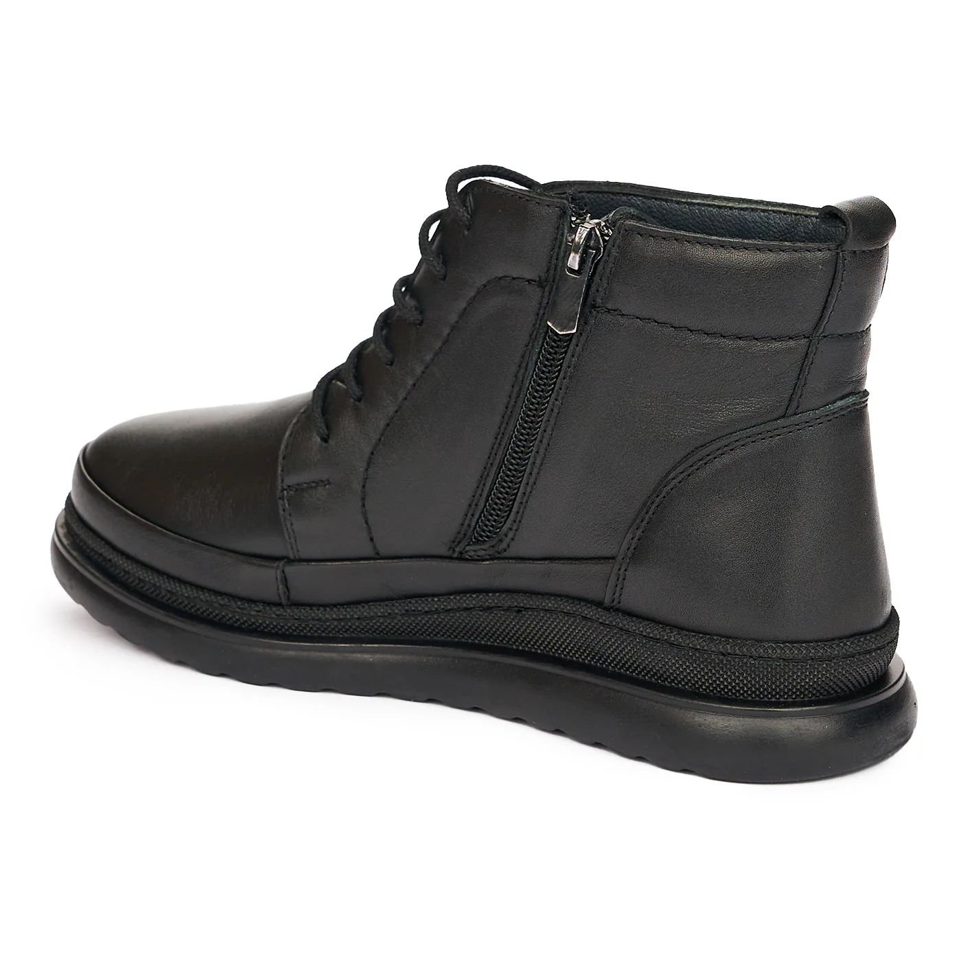Ghete Negre cu Siret Dama din Piele Naturala Casual 10966 - Image 2