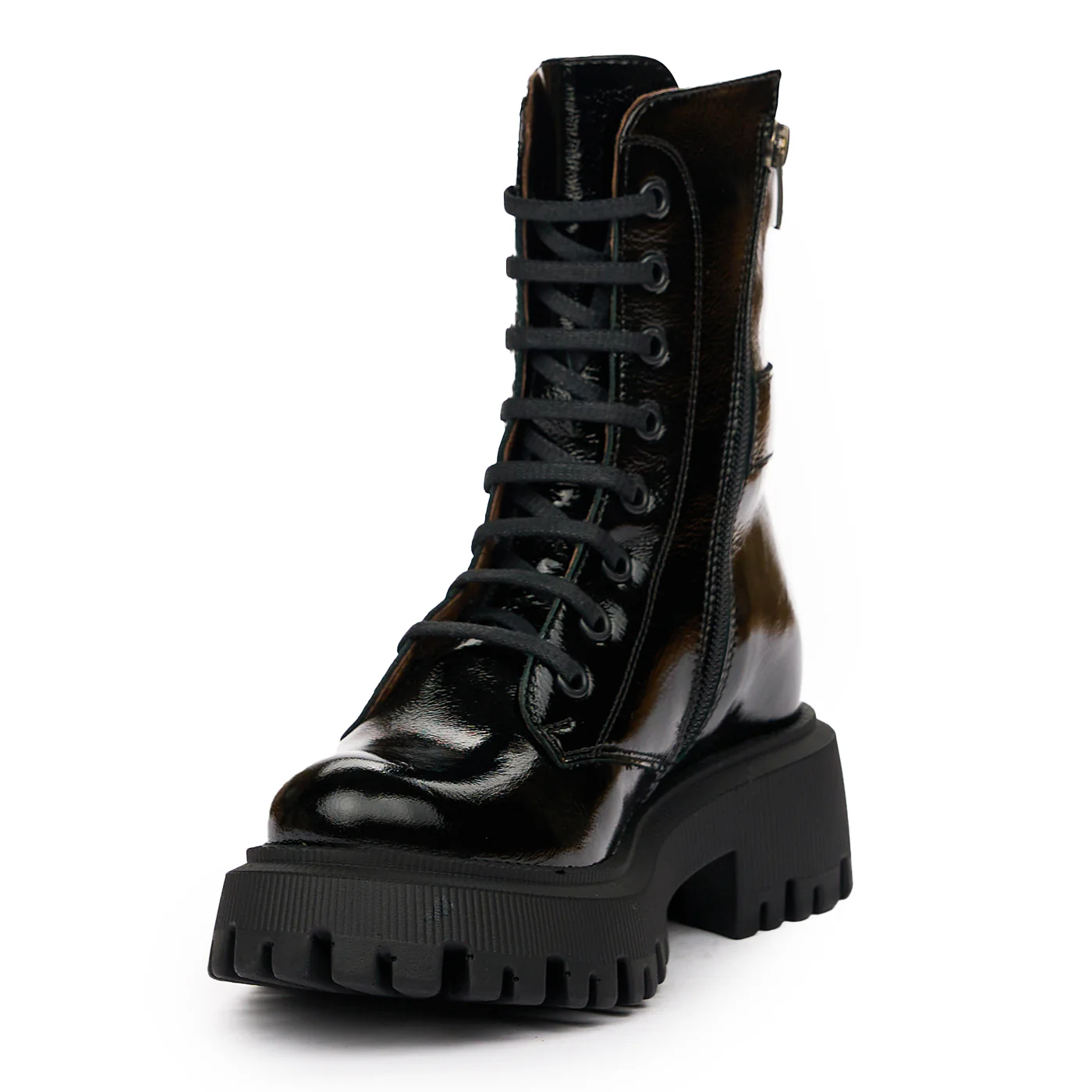 Ghete Negre Dama cu Platforma din Piele Naturala 8278 - Image 4