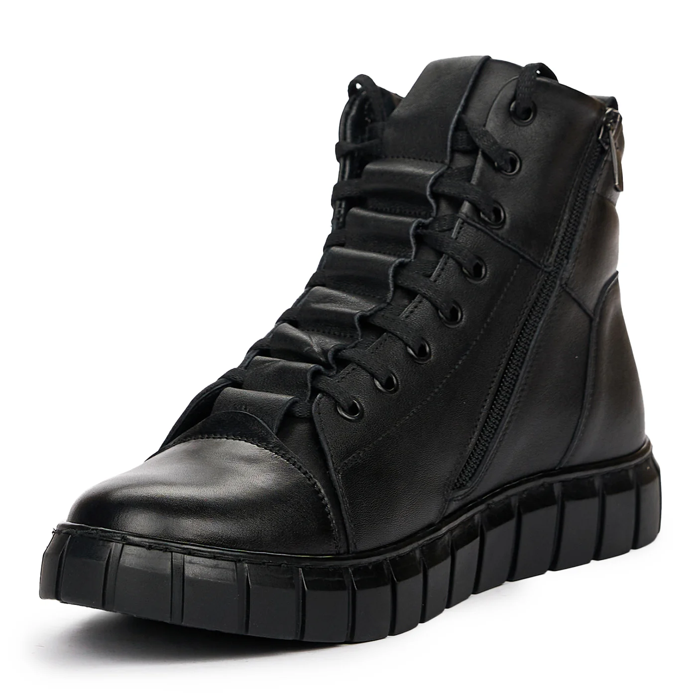 Ghete Negre Piele Naturala Neagra de Toamna-Iarna 7194 - Image 3