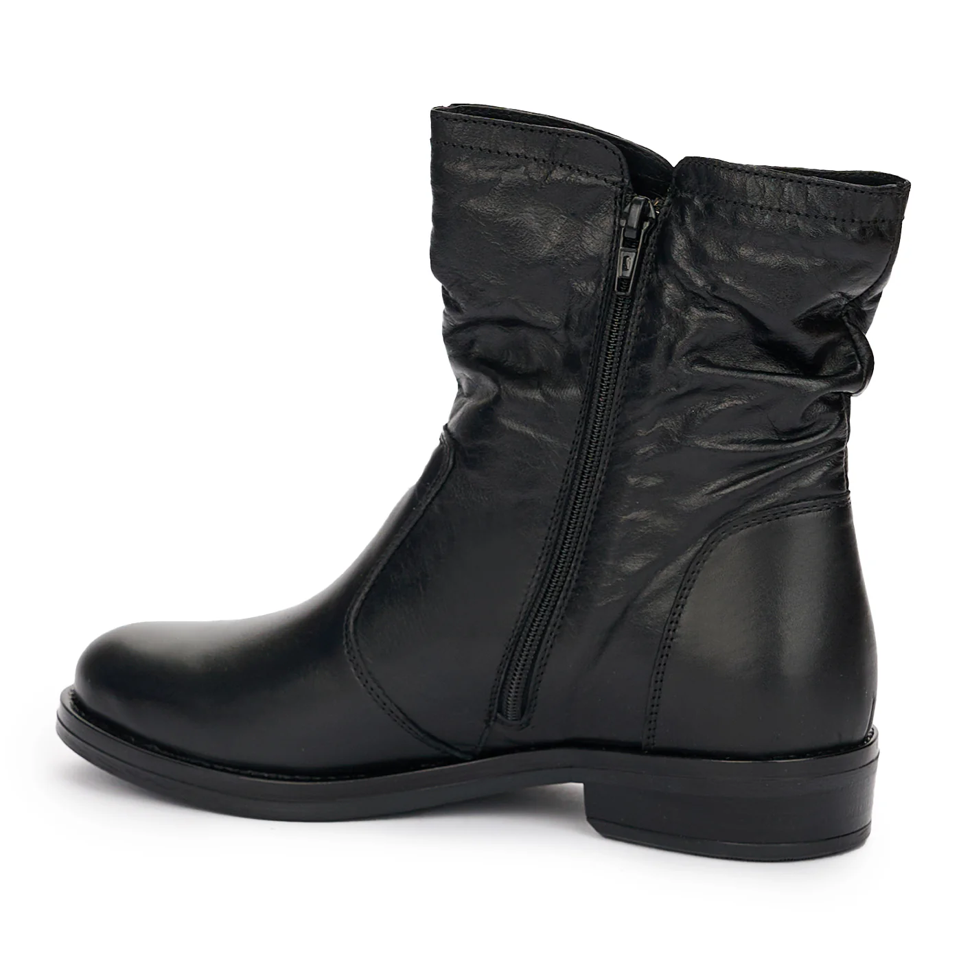 Ghete Piele cu Fermoar Dama Negre Casual 12380 - Image 2