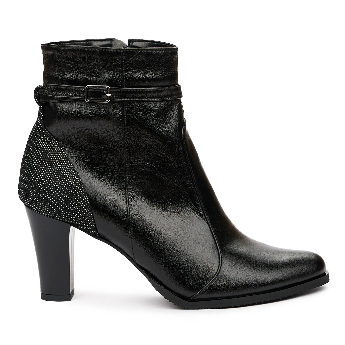 Ghete Piele Elegante Dama cu Toc 5 Cm Negre 8387
