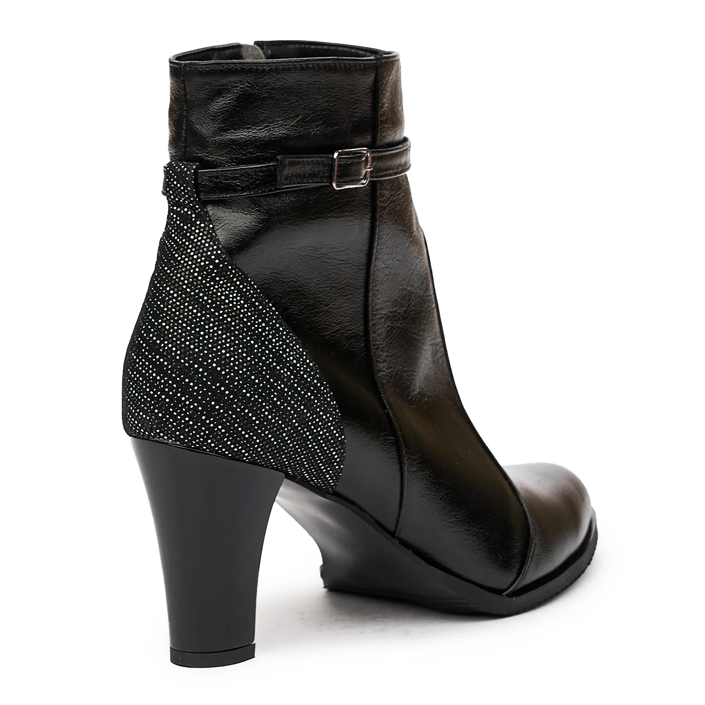 Ghete Piele Elegante Dama cu Toc 5 Cm Negre 8387 - Image 2