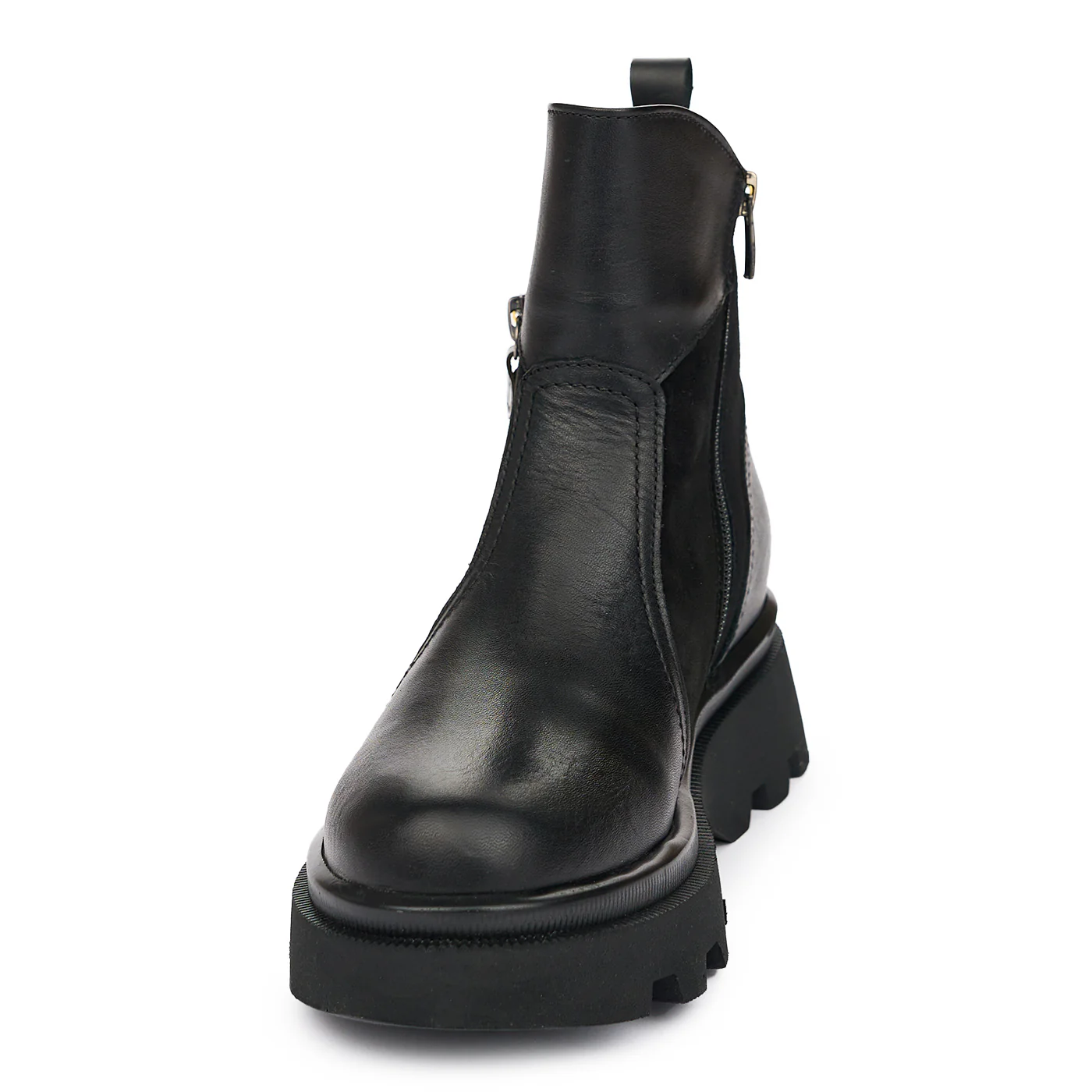 Ghete Piele Imblanite Dama Casual Negre 12093 - Image 3