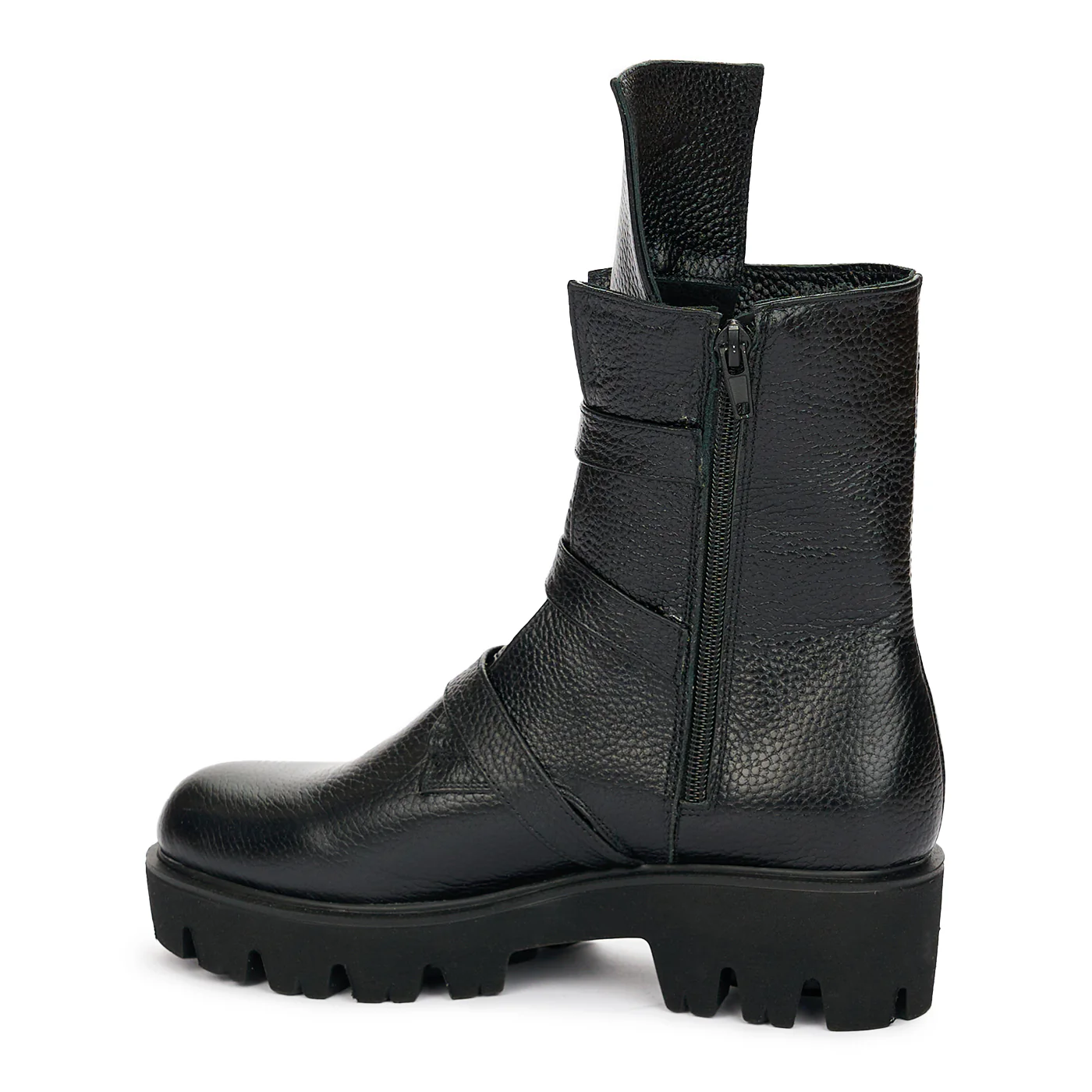 Ghete Piele Naturala cu Siret Dama Casual Negre 12458 - Image 2