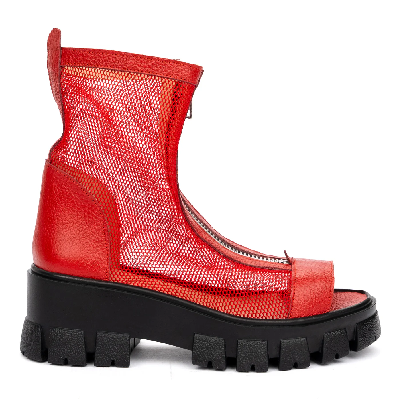 Ghete Rosii Dama din Piele Naturala 8659