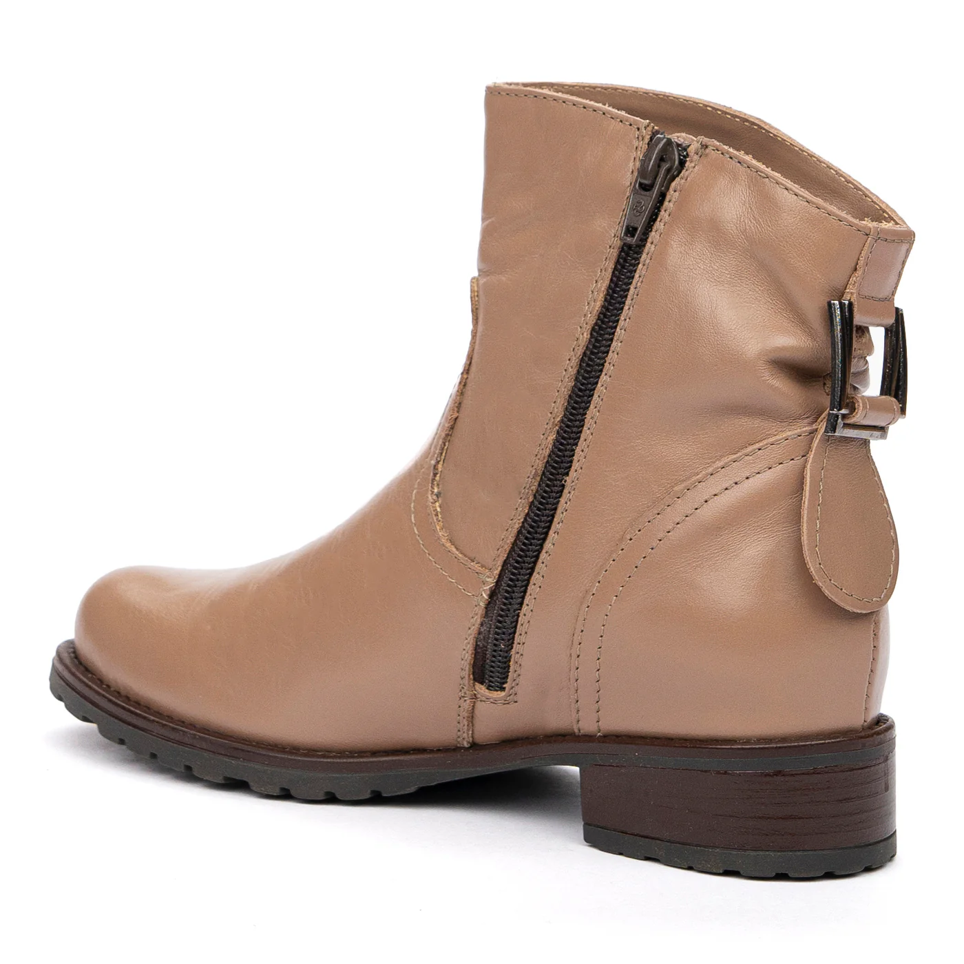 Ghete Scurte cu Toc din Piele Naturala 8485 - Image 3