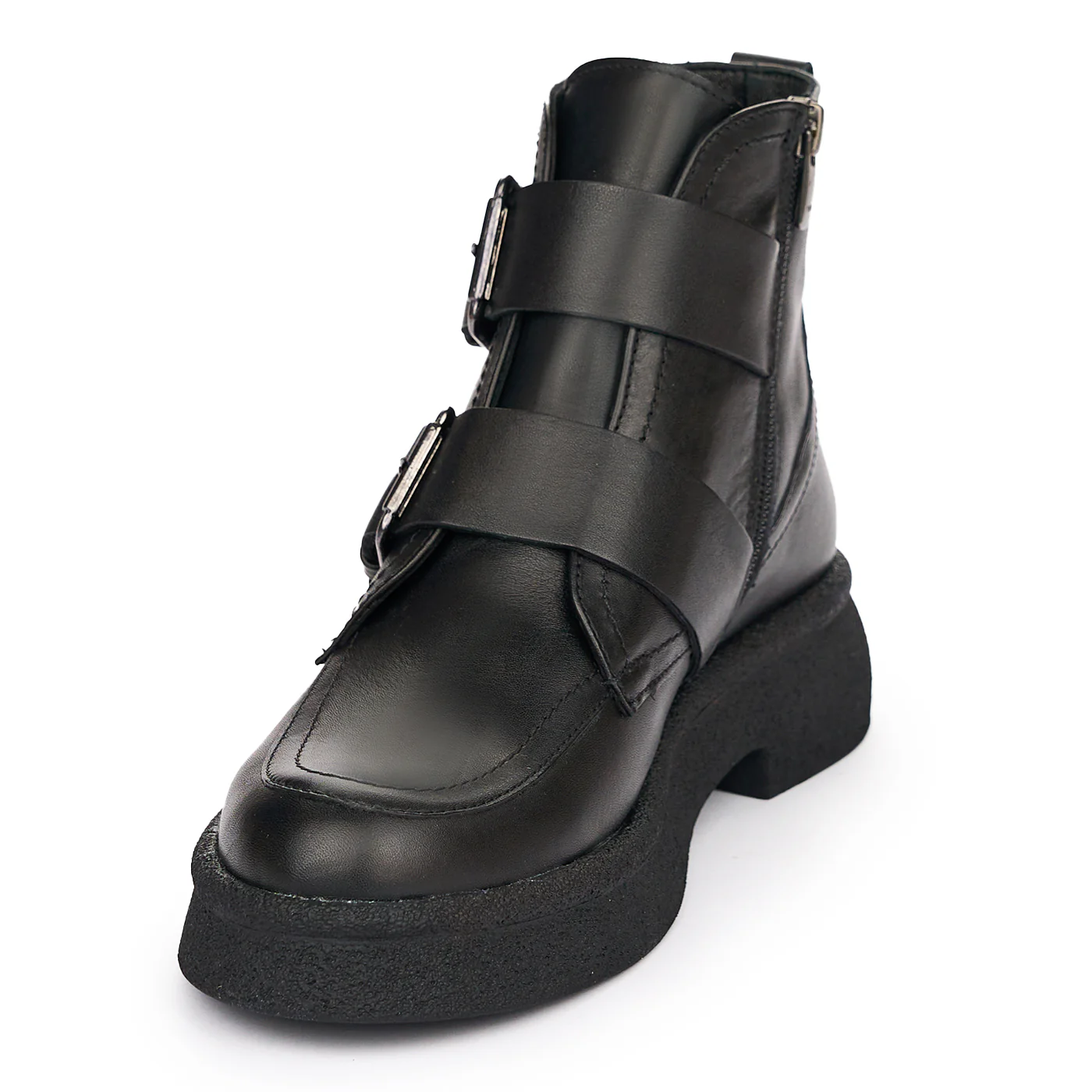 Ghete Scurte Dama Piele Naturala Casual Negre 12064 - Image 3
