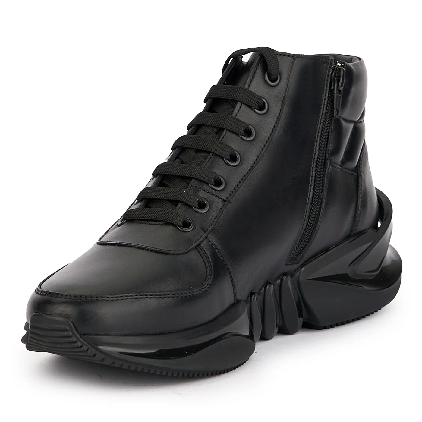 Ghete sport barbati din piele naturala neagra 7778 - Image 3