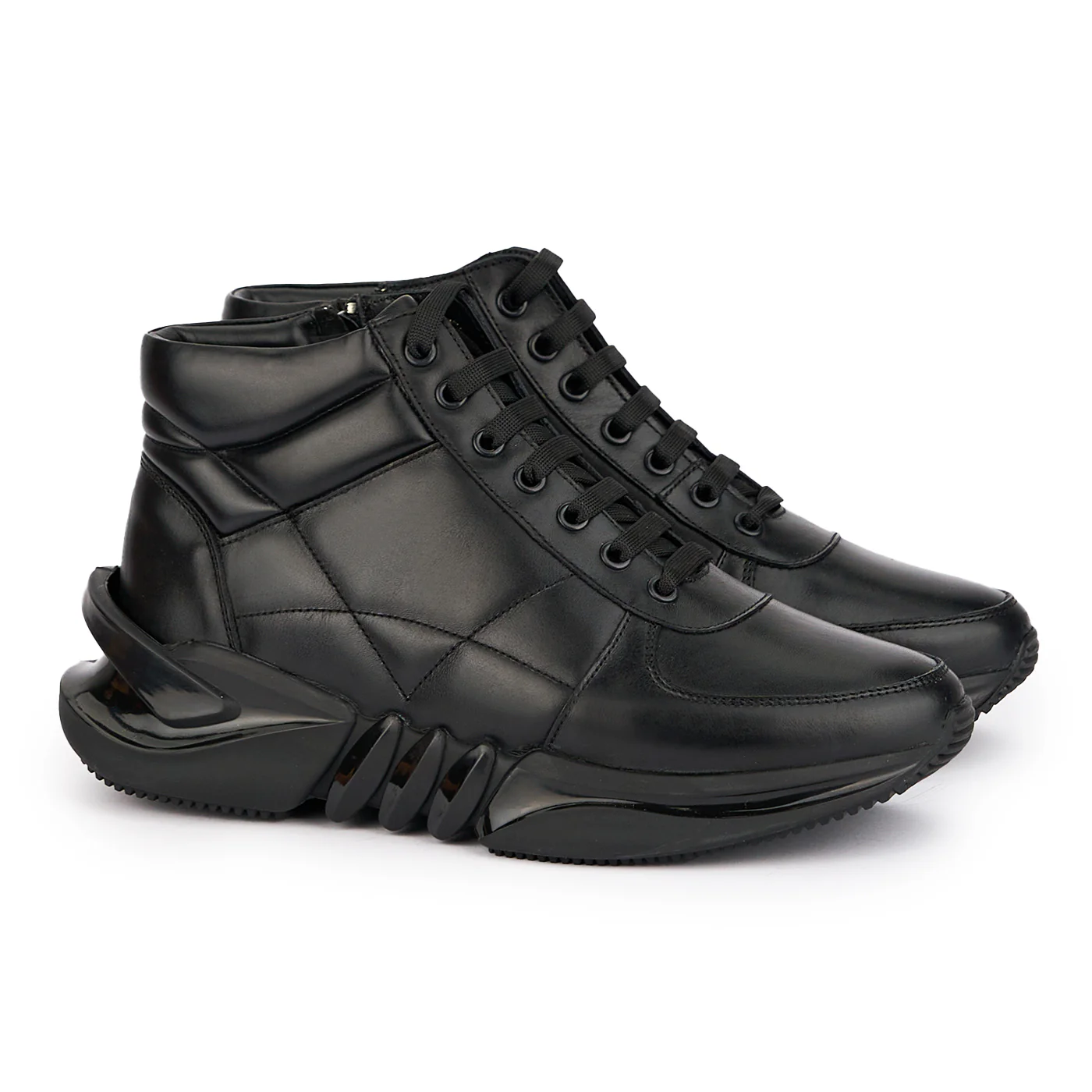 Ghete sport barbati din piele naturala neagra 7778 - Image 4